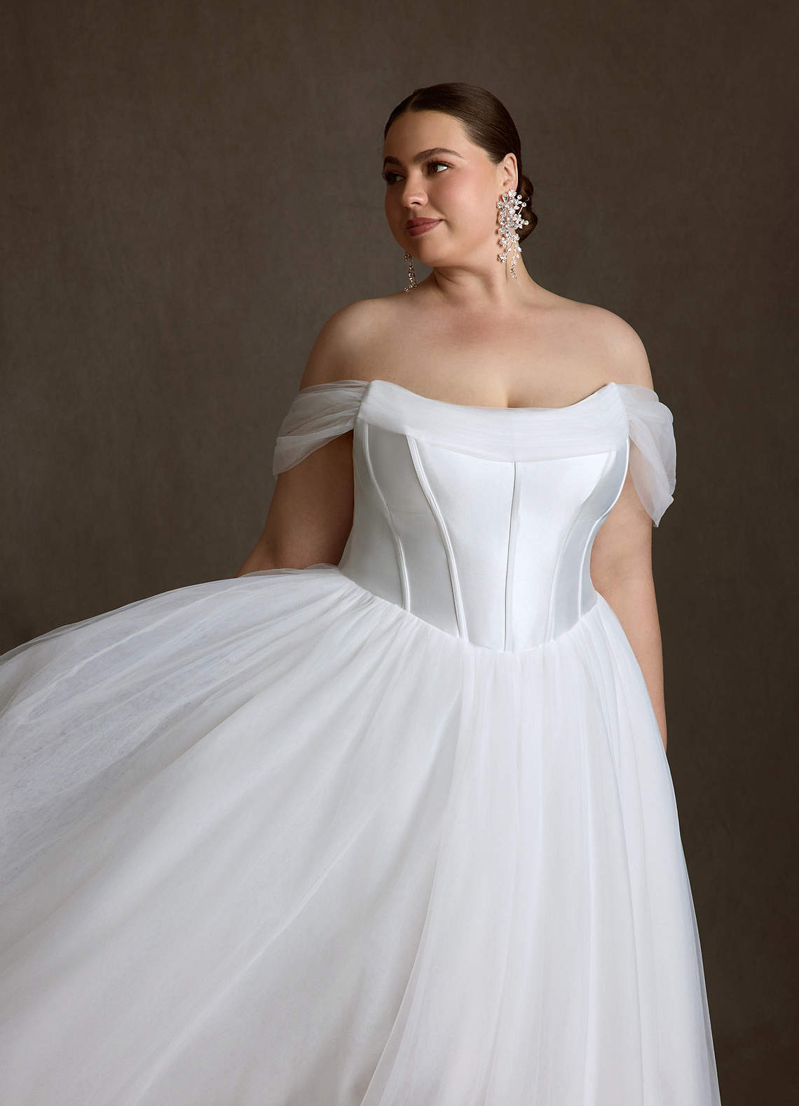 Azazie Adalyn Wedding Dresses Diamond White Ball-Gown Tulle Dress image18