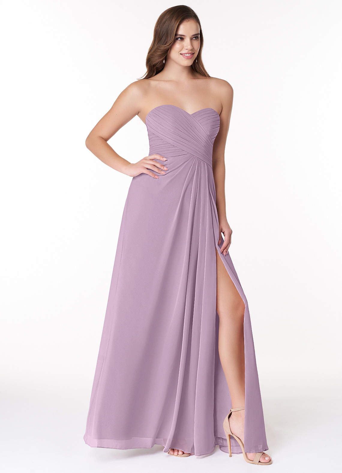 Azazie Arabella Allure Bridesmaid Dresses A-Line Sweetheart Neckline Chiffon Floor-Length Dress image1