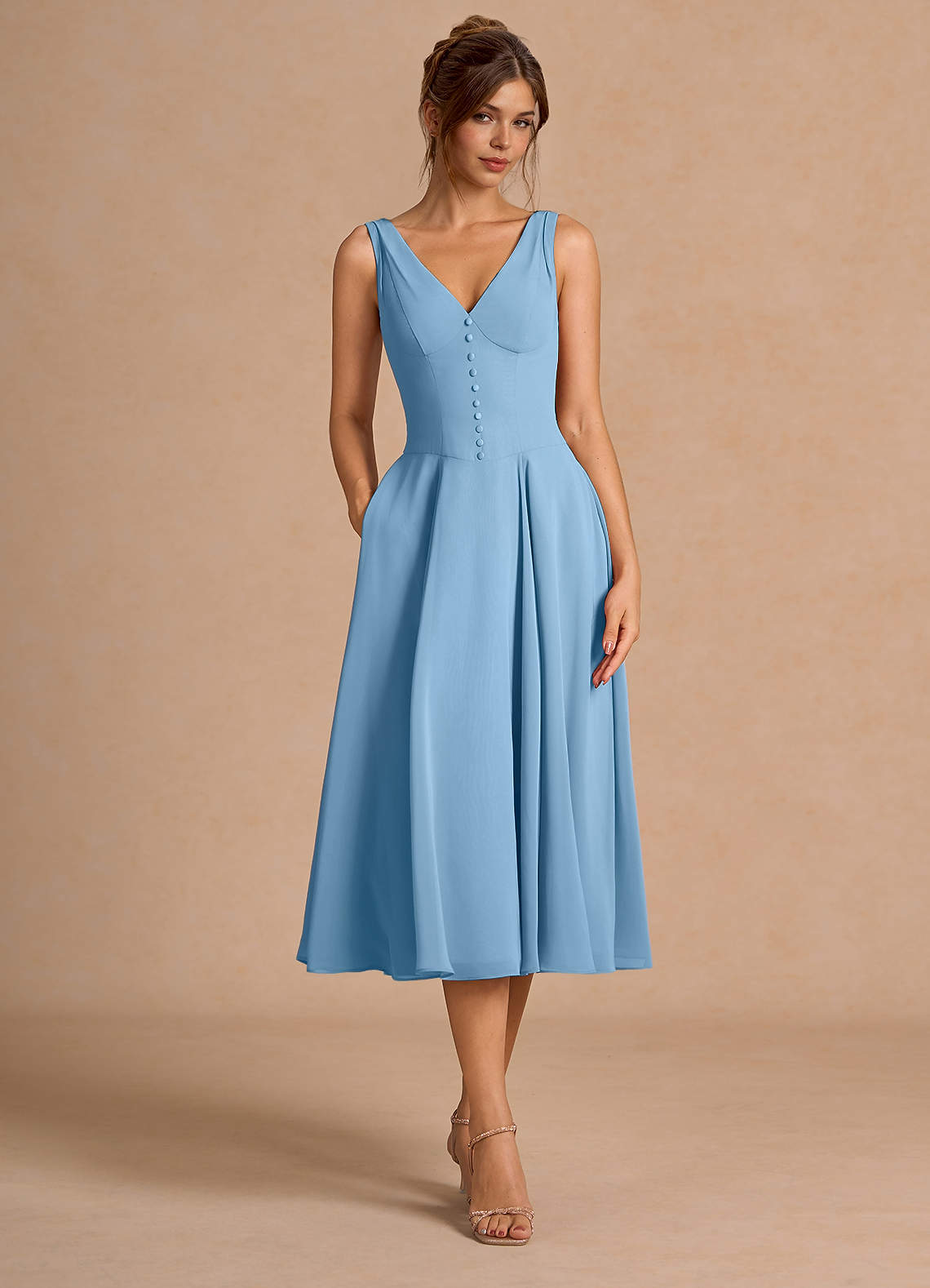 Vestido Azul Acero Midi Delyla image1