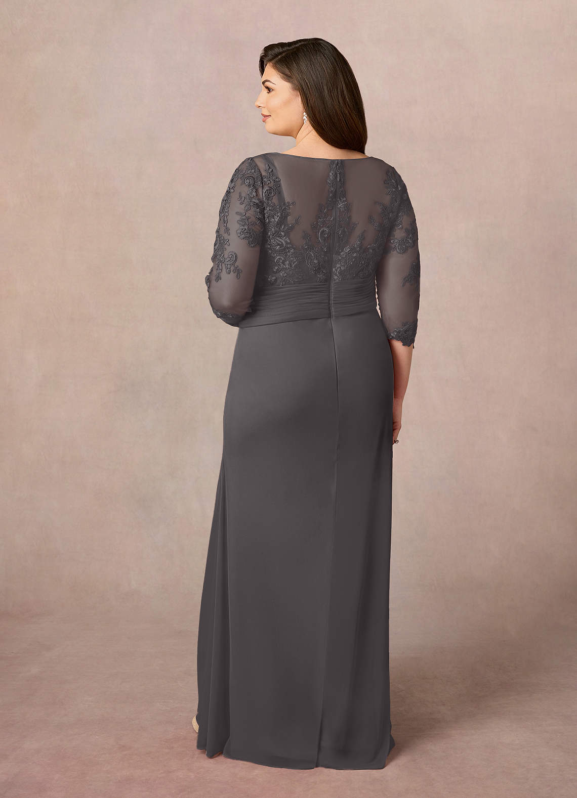 chinese dress ladies Wholesale A-Line Lace Chiffon Evening Dresses Plus Size main image 1