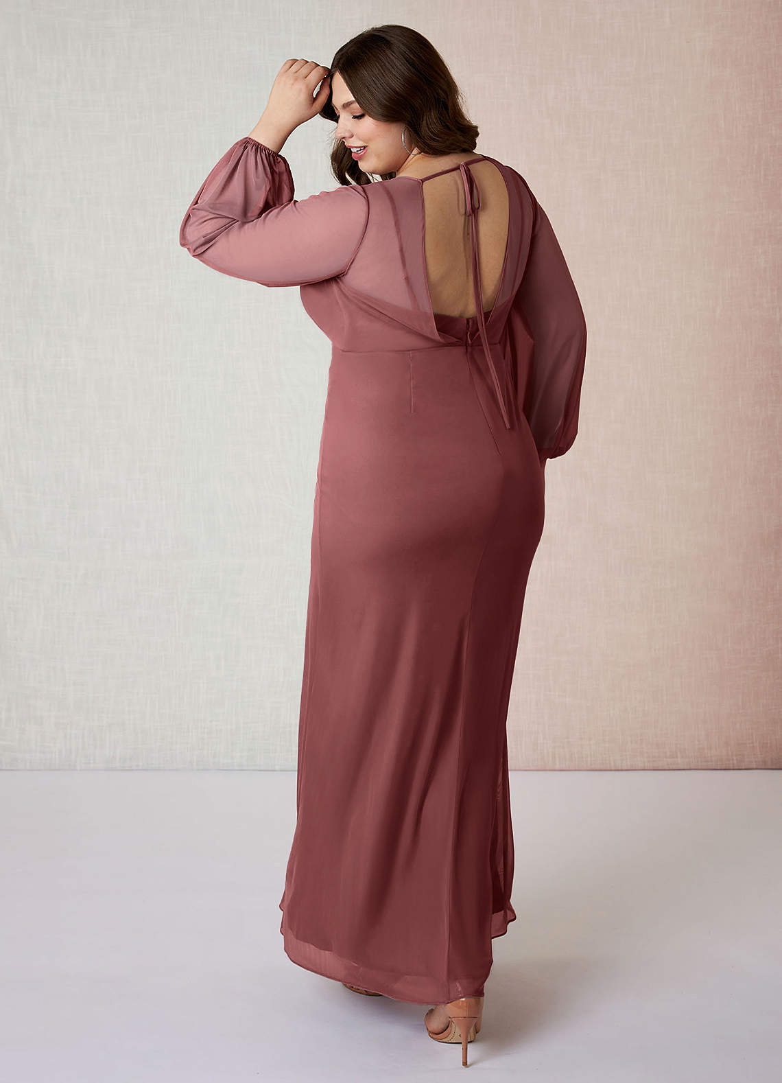 Azazie Denali Bridesmaid Dresses Sheath Bow Mesh Floor-Length Dress image1