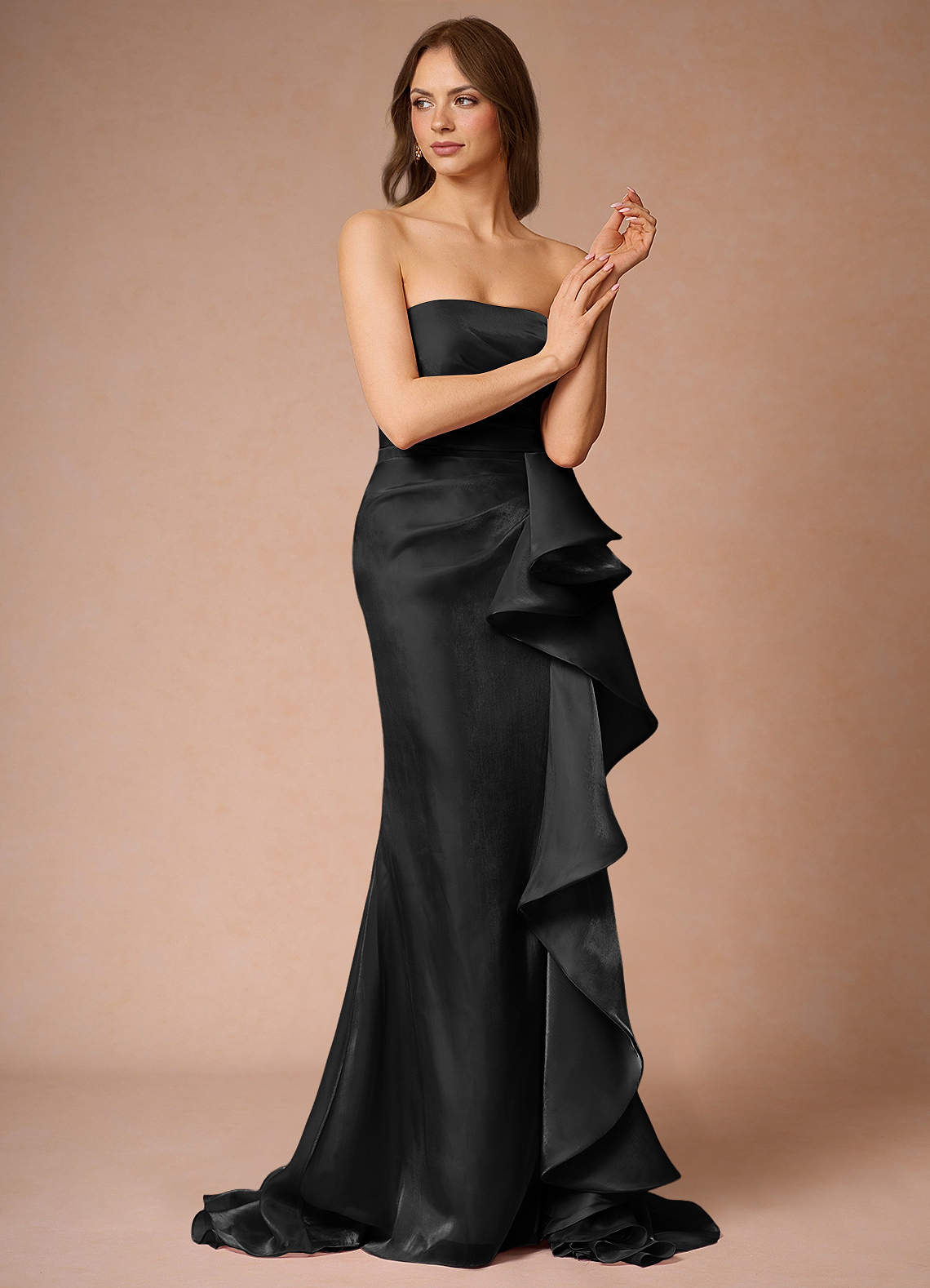 Cressidia Black Strapless Gown Ready to Ship | Azazie Cressidia Black Strapless Gown Ready to Ship | Azazie