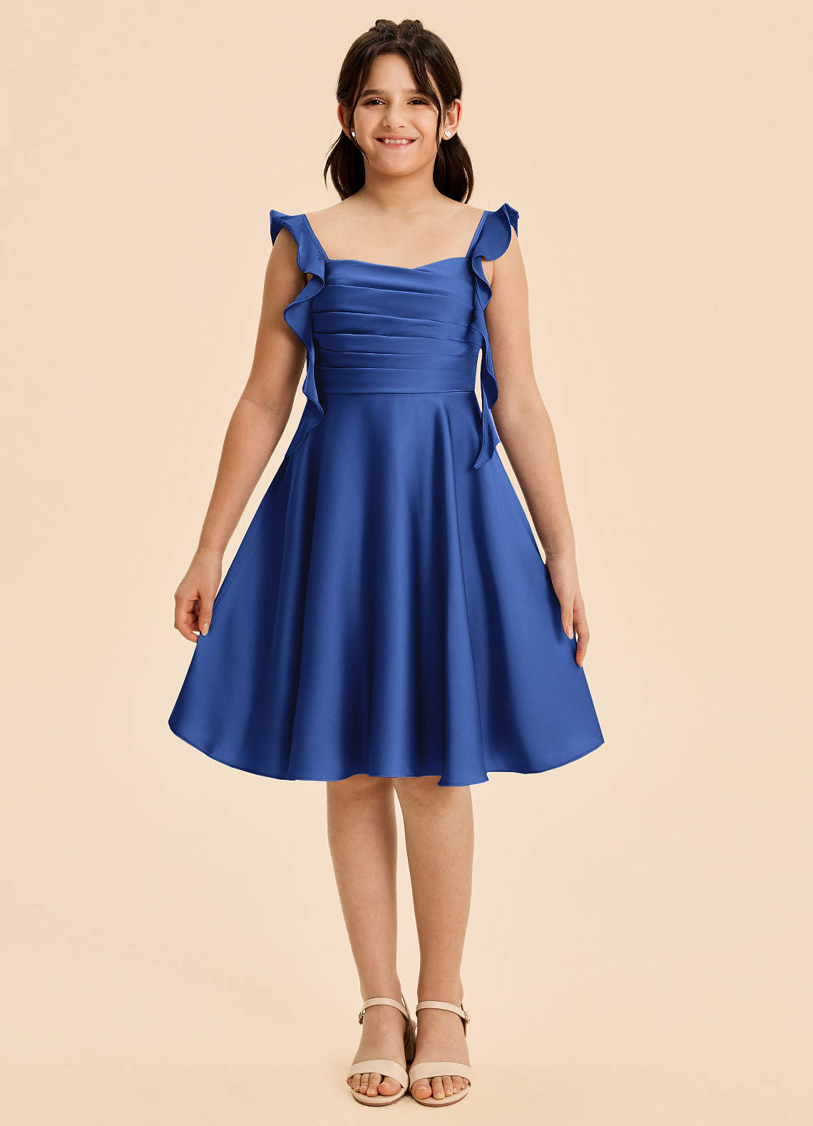 Azazie Kira Junior Bridesmaid Dress in Royal Blue