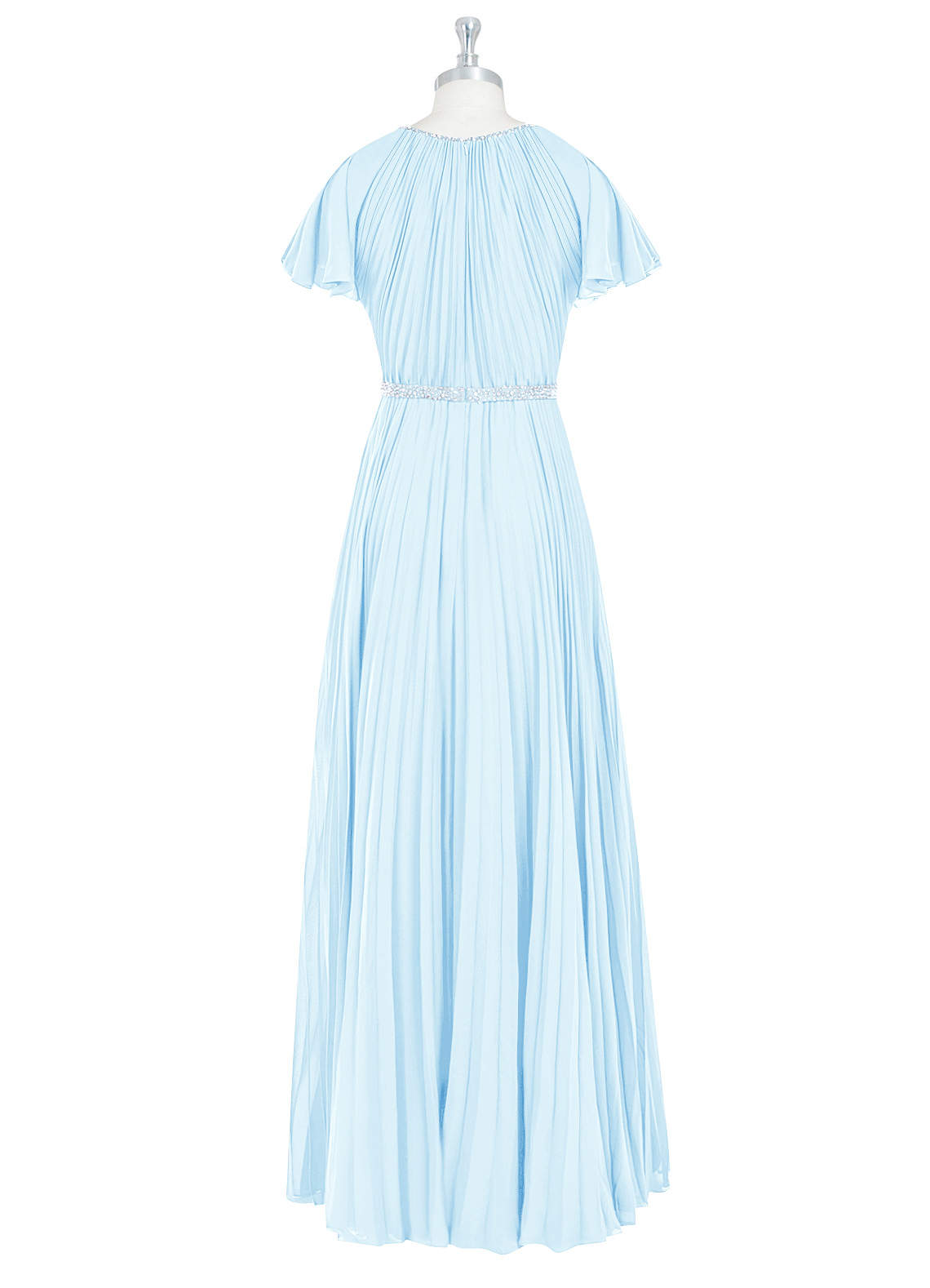 Azazie Kara Ready to Ship Sky Blue Modest Bridesmaid Dresses | Azazie