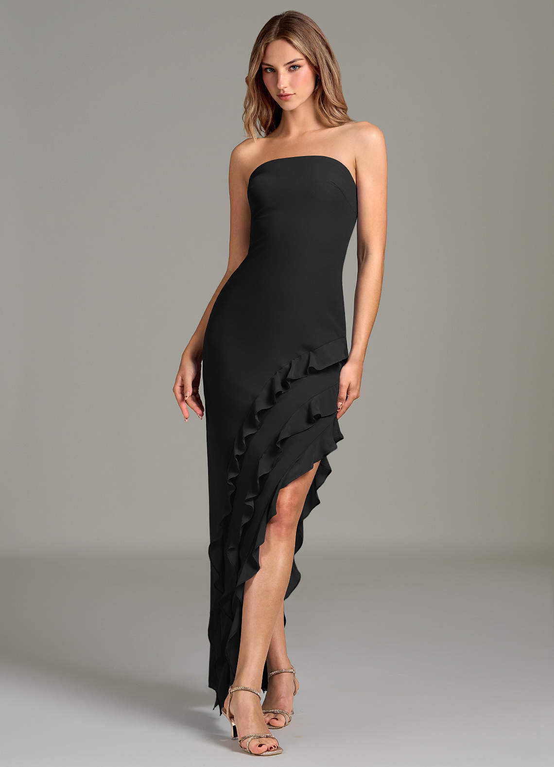 Azazie Lanette Ready to Ship Black Chiffon Bridesmaid Dresses