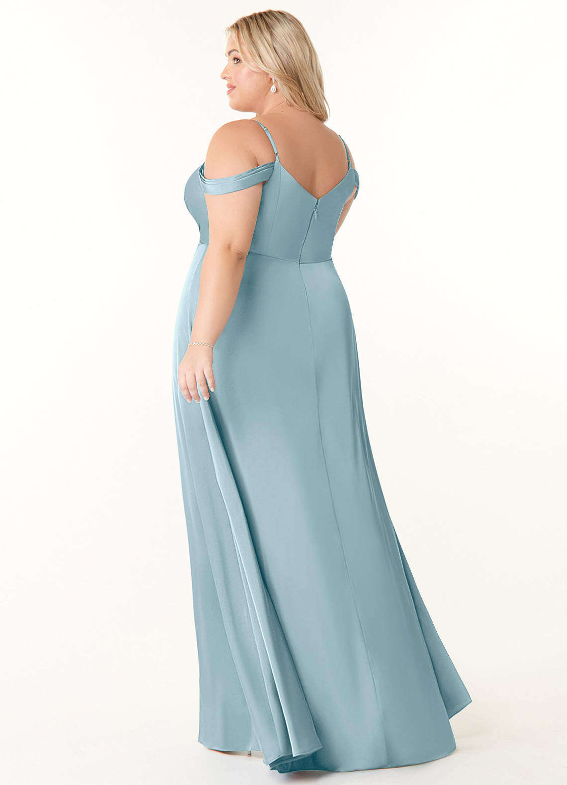 deep sea bridesmaid dresses Azazie Ocean Moody Blue Stretch Satin new-March 102 cm / 40.16 Little Black Dress Inspirational Bride Size:Red - Ladies Medium