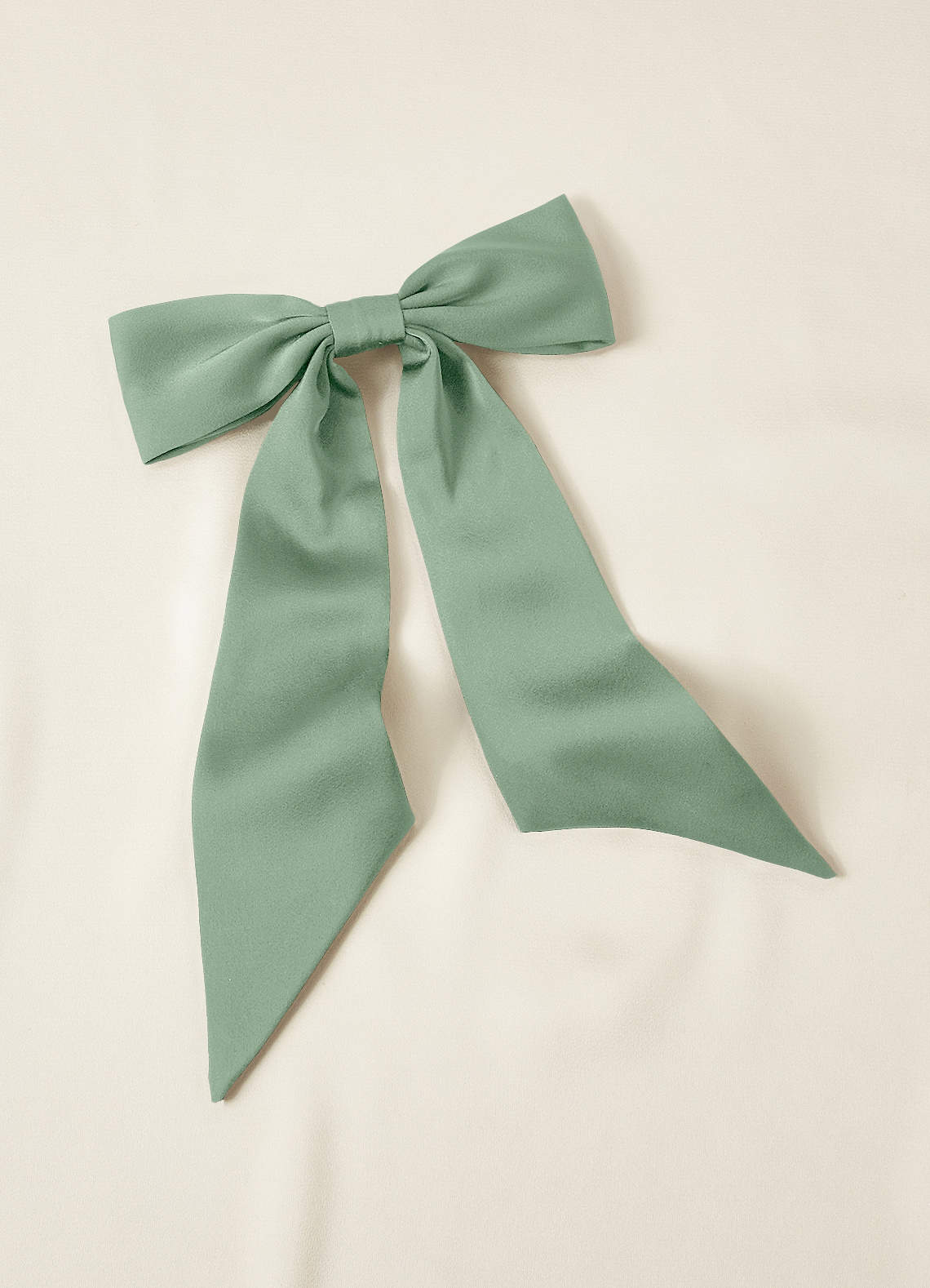 front Matching Color Stretch Satin Bow Hair Clip