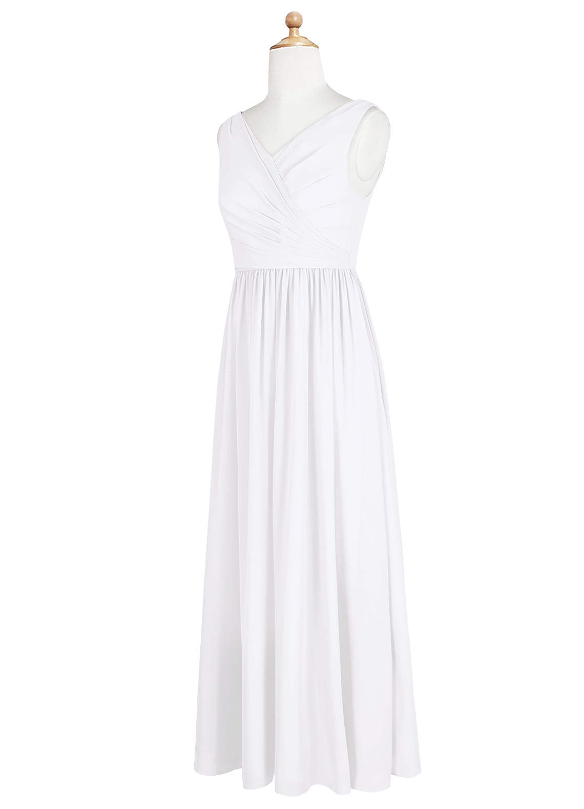 Azazie Sawyer A-Line Pleated Chiffon Floor-Length Junior Bridesmaid Dress image1