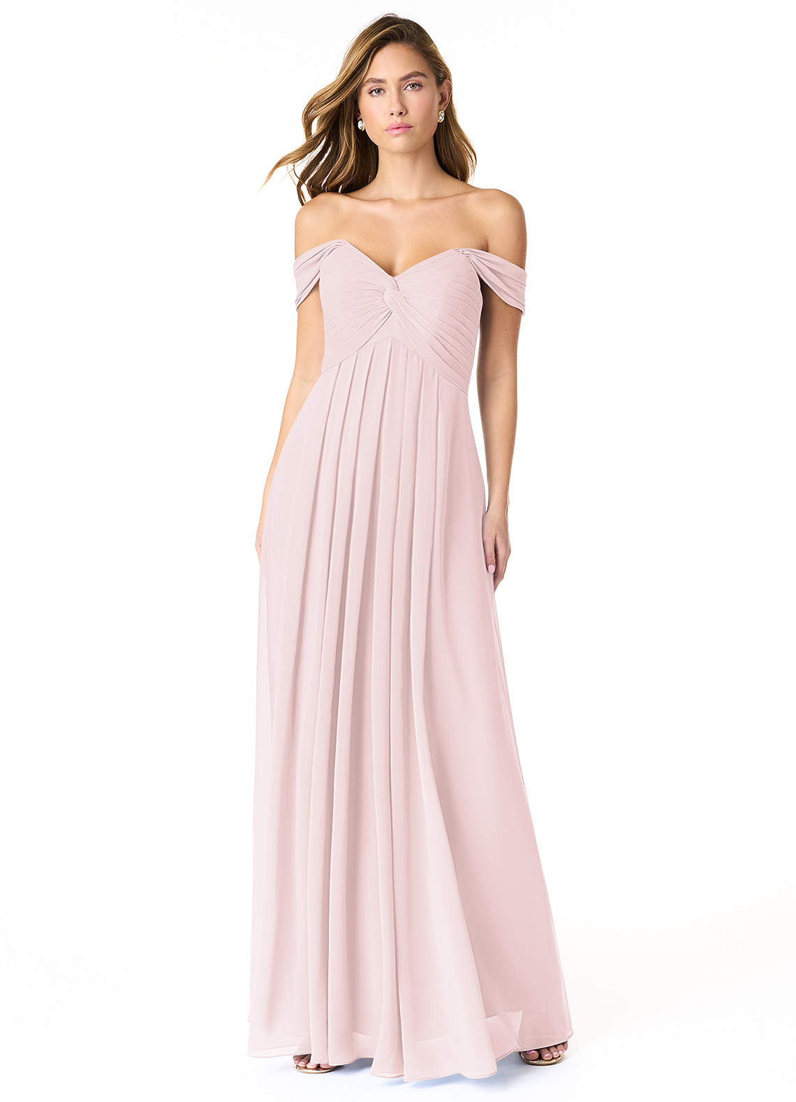 Blushing Pink Azazie Kaitlynn Bridesmaid Dresses | Azazie