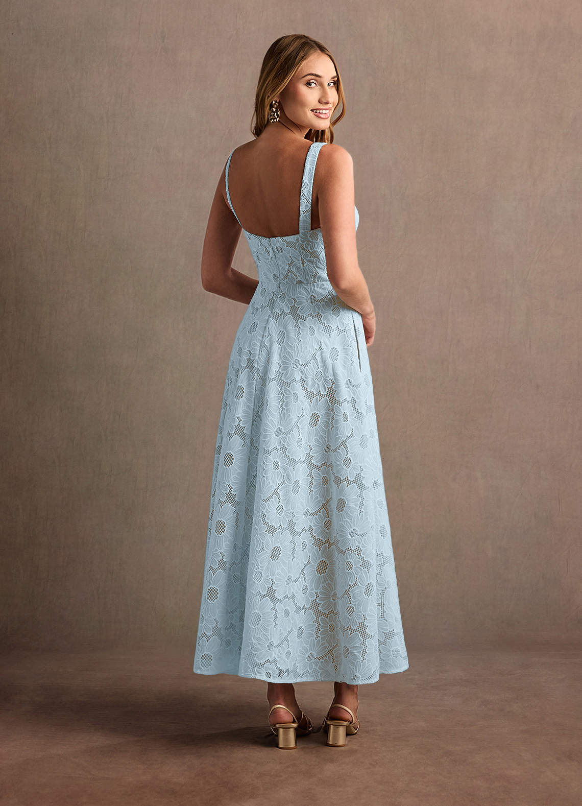 Charlotte Sky Blue Lace Maxi Dress Ready to Ship | Azazie