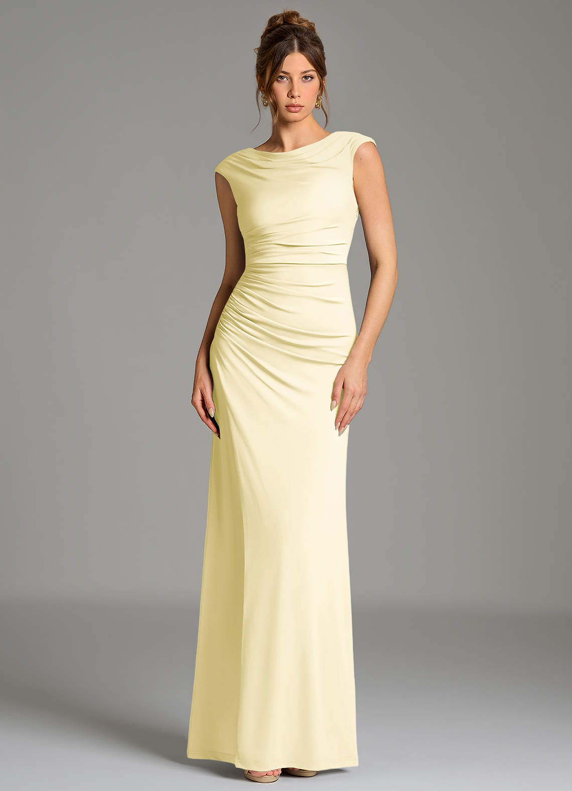 Azazie Chantal Lemon Sorbet Premium Stretch Jersey Bridesmaid Dresses |  Azazie