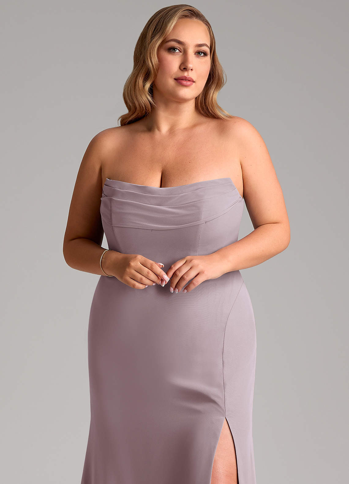 Azazie Saige Bridesmaid Dresses Dusk A-Line Off the Shoulder Chiffon Convertible Dress image10