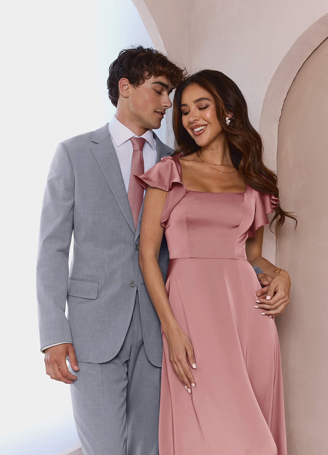 front Savile Grey Wool Blend Dress Pants