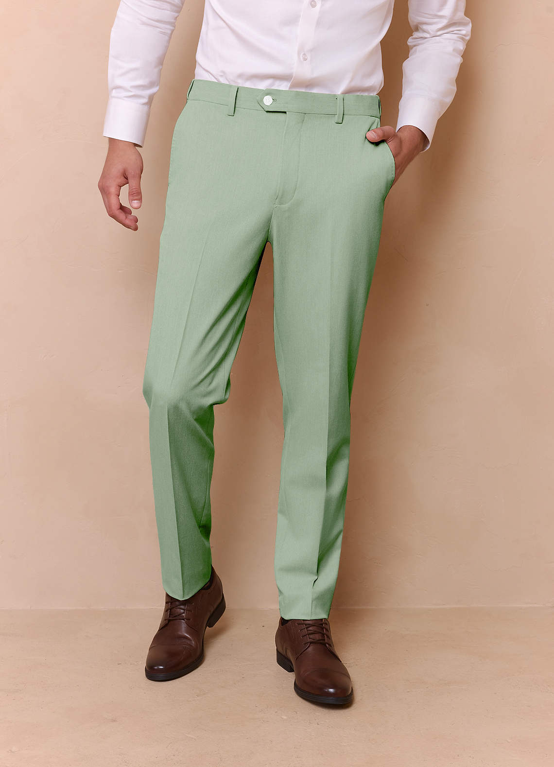 front James Dusty Sage Structured Stretch Dress Pants