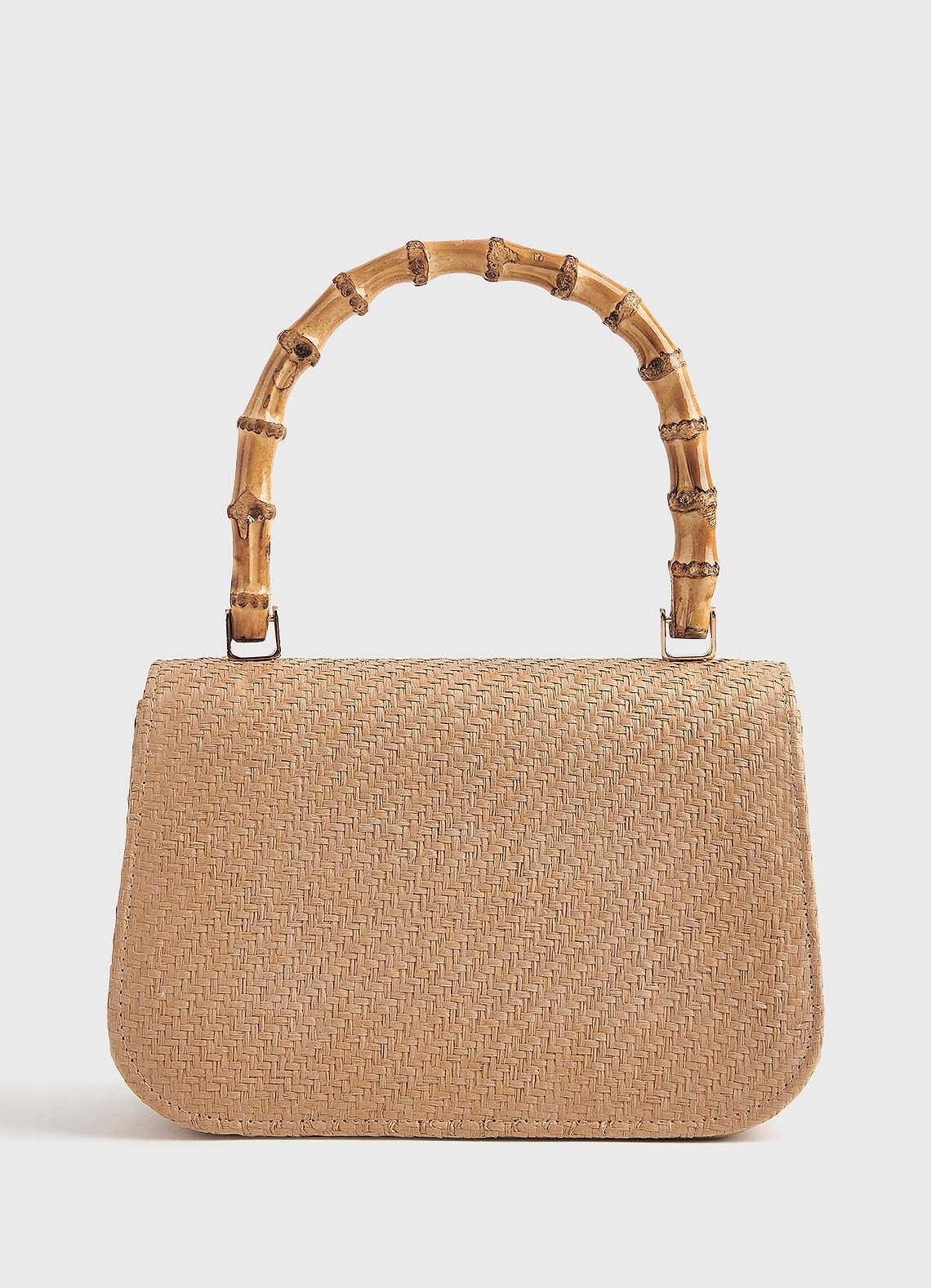 front 3D Flower Woven Straw Handbag