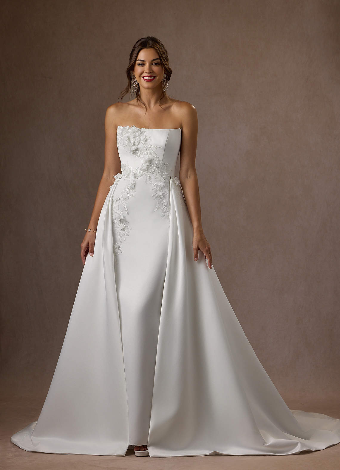 Azazie Sersi Wedding Dresses Diamond White Mermaid Strapless Matte Satin Dress image6