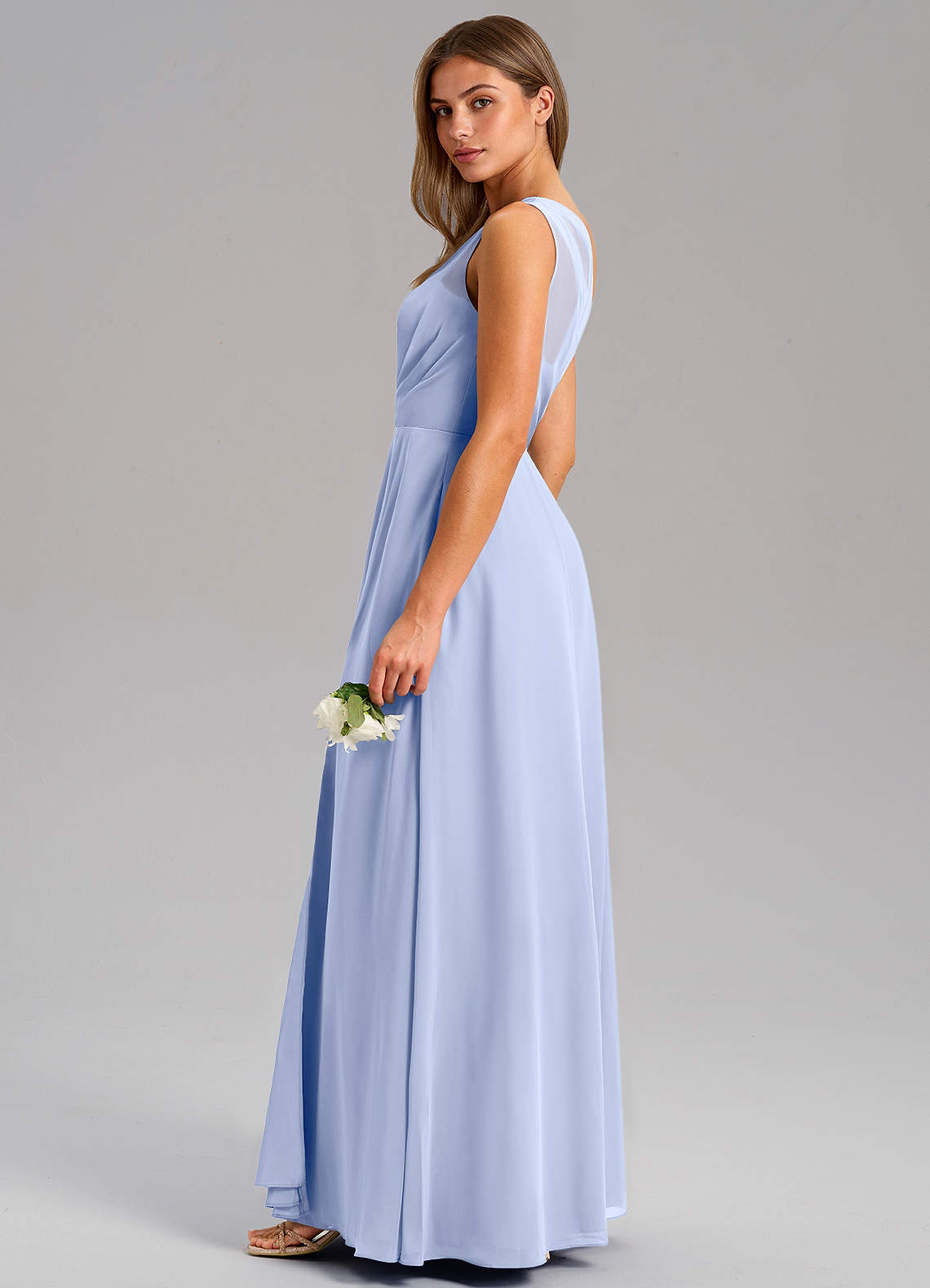 Azazie Phaedra Vestidos de madrinha de casamento Vestido Gelo de Chiffon de Linha A com Um ombro image5