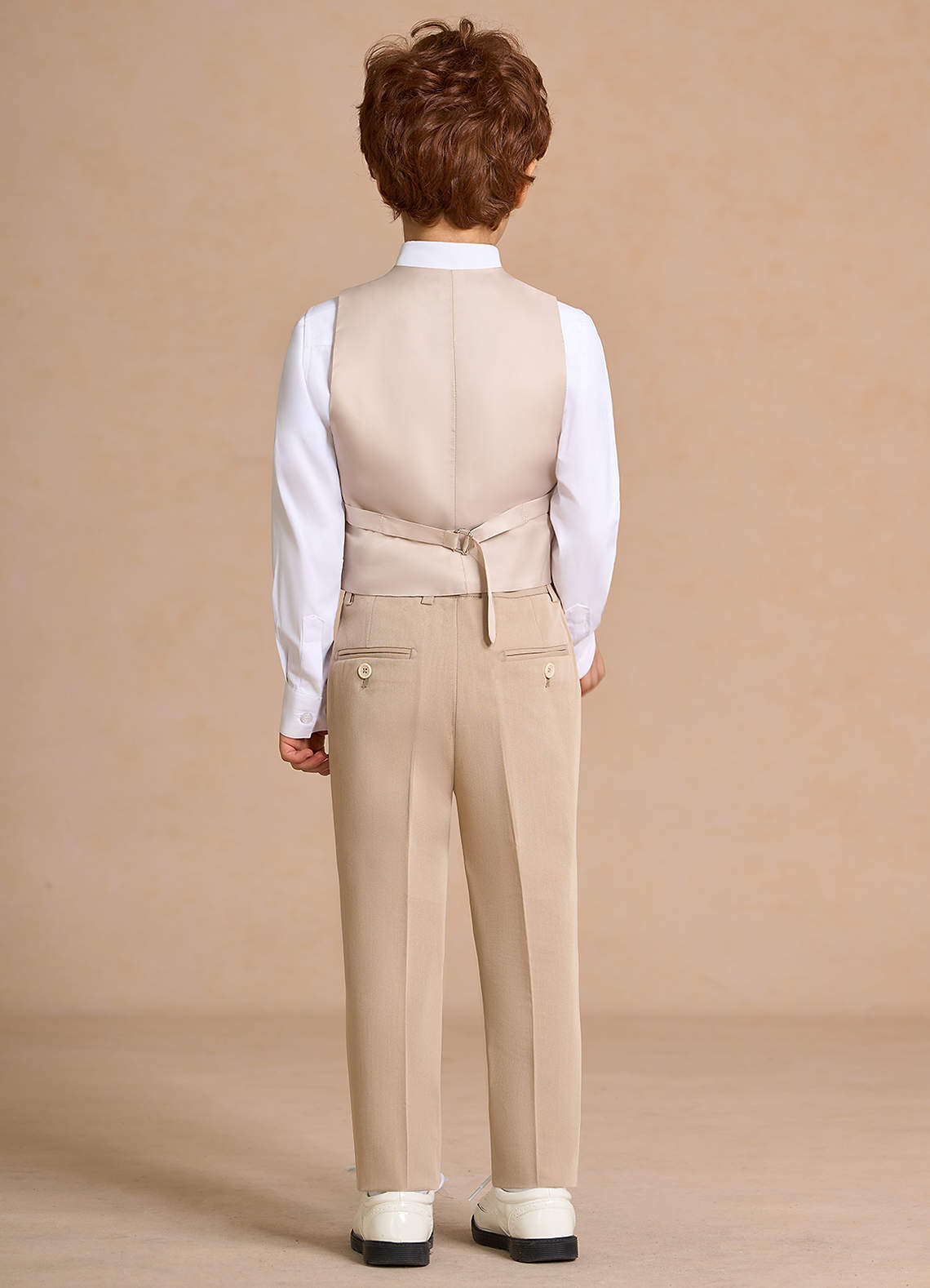 front Oliver Boys Tan 3-Piece Suit