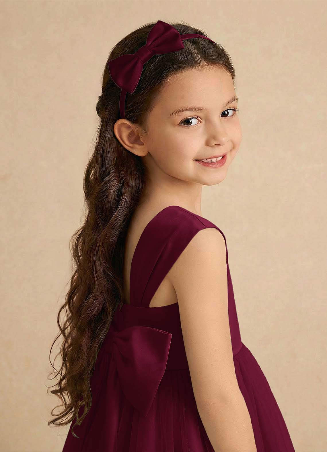front Girls Satin Headband