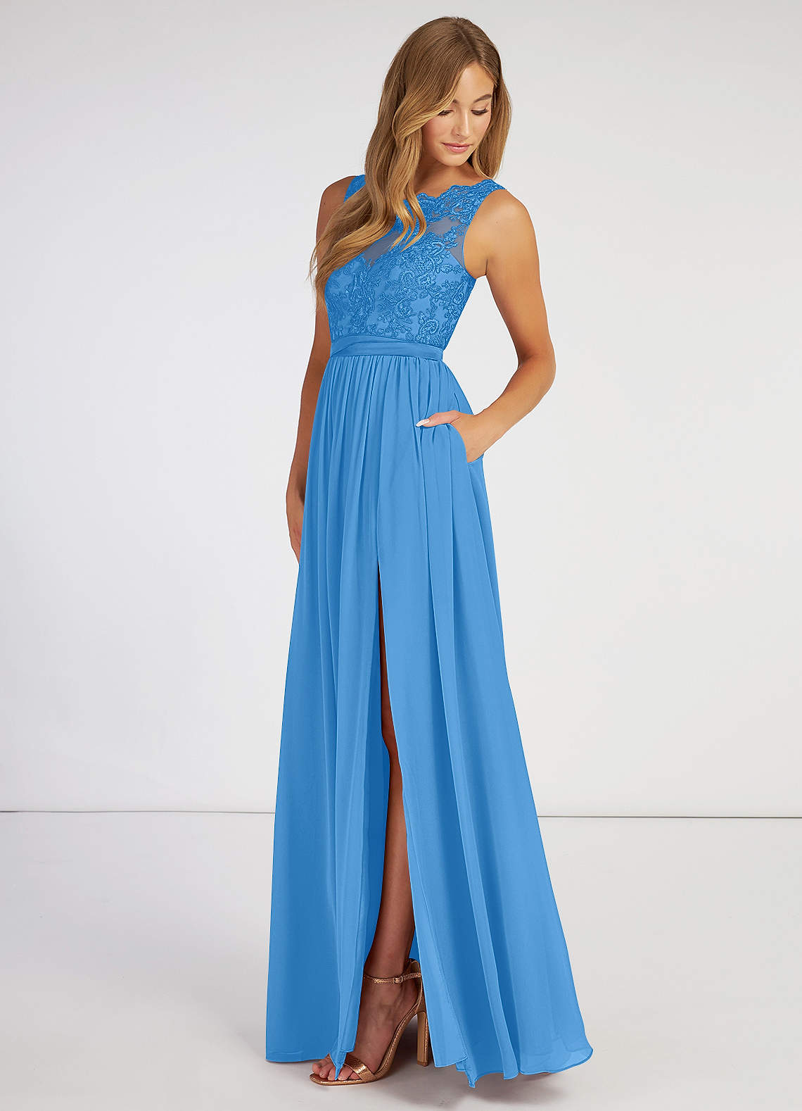 Azazie Elly Blue Jay Bridesmaid Dresses Azazie