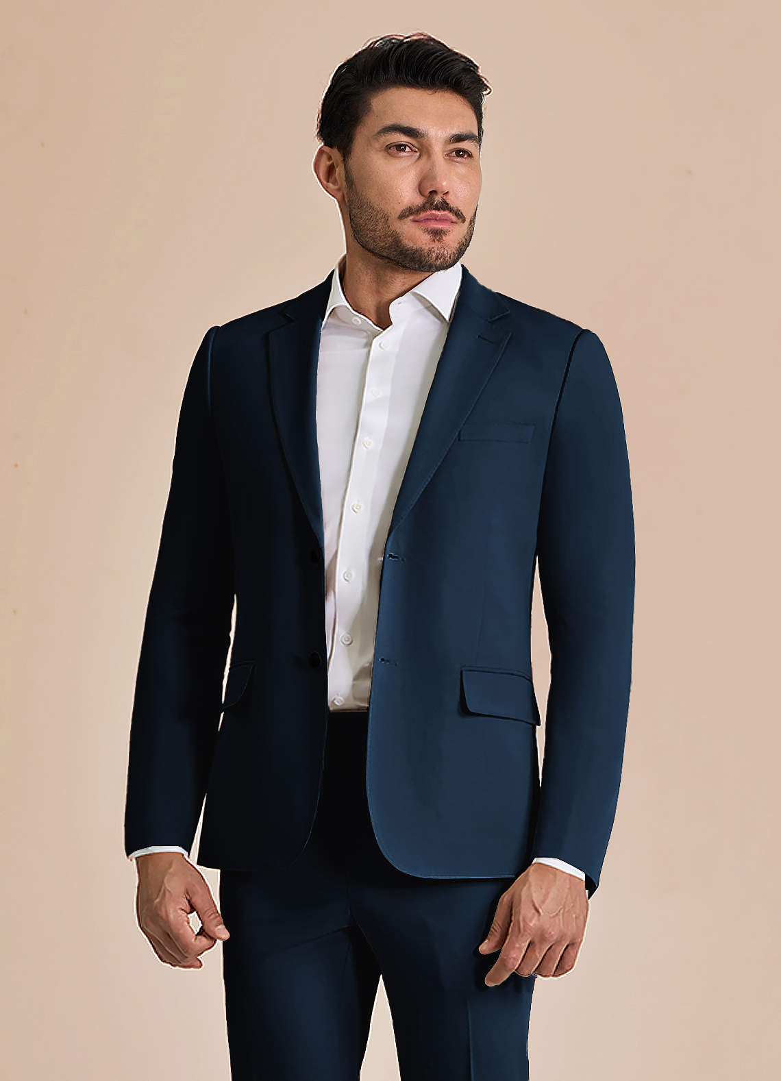 front William Navy Blue Comfort Blend  Suit Jacket