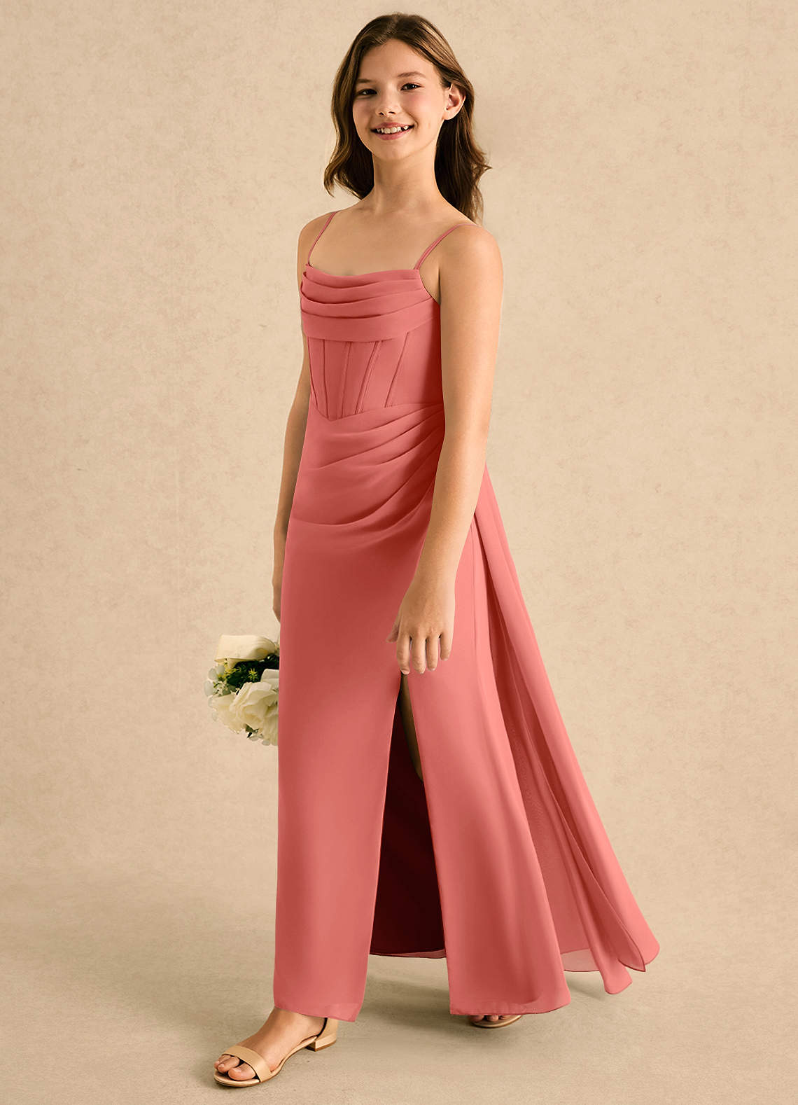 formal girls pink dress Azazie Moxie pink dresses for kids 10 12