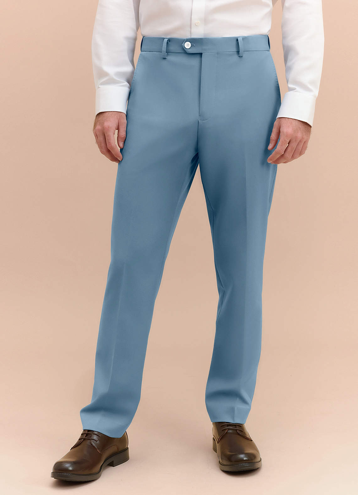 front James Light Blue Structured Stretch Dress Pants