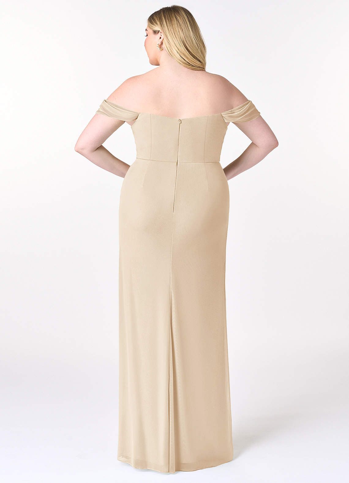 knee length dresses for ladies Embroidered Long Off Shoulder Mesh Wedding Gown