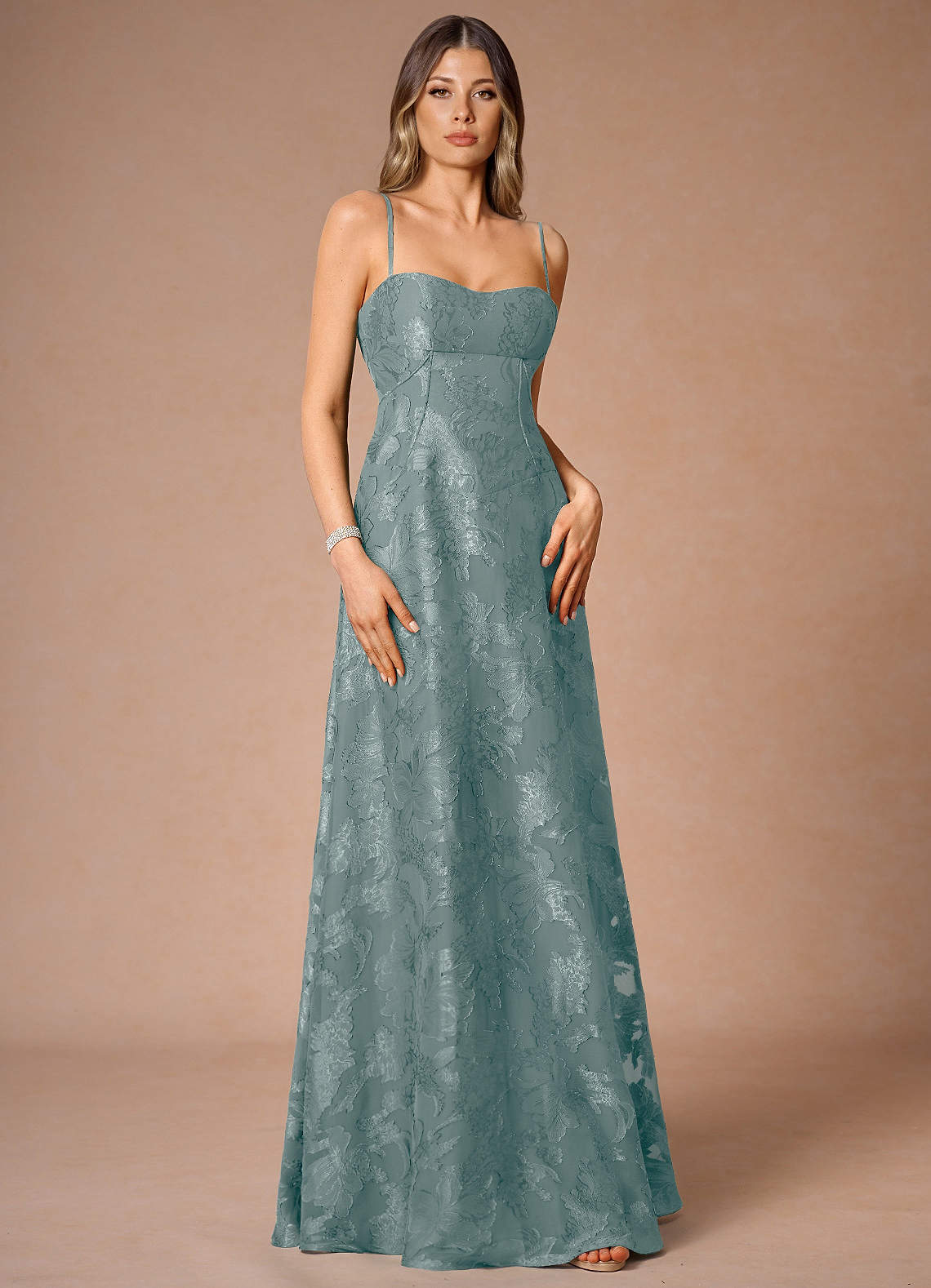 Hollis Powder Blue Lace Back Maxi Dress image1