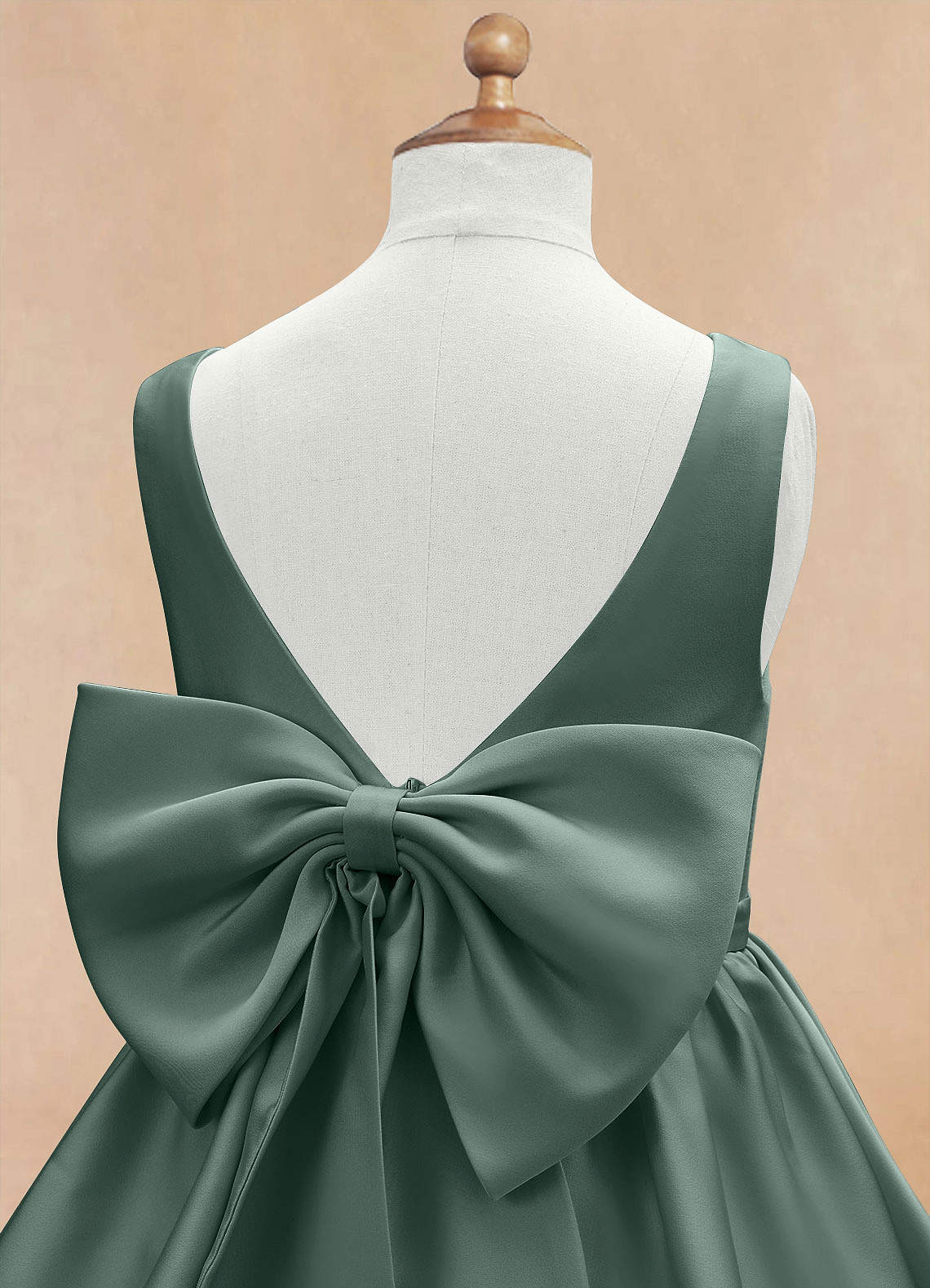Azazie Margie Flower Girl Klänningar Klänning A-Linje i Stretch Satin Rosett image6