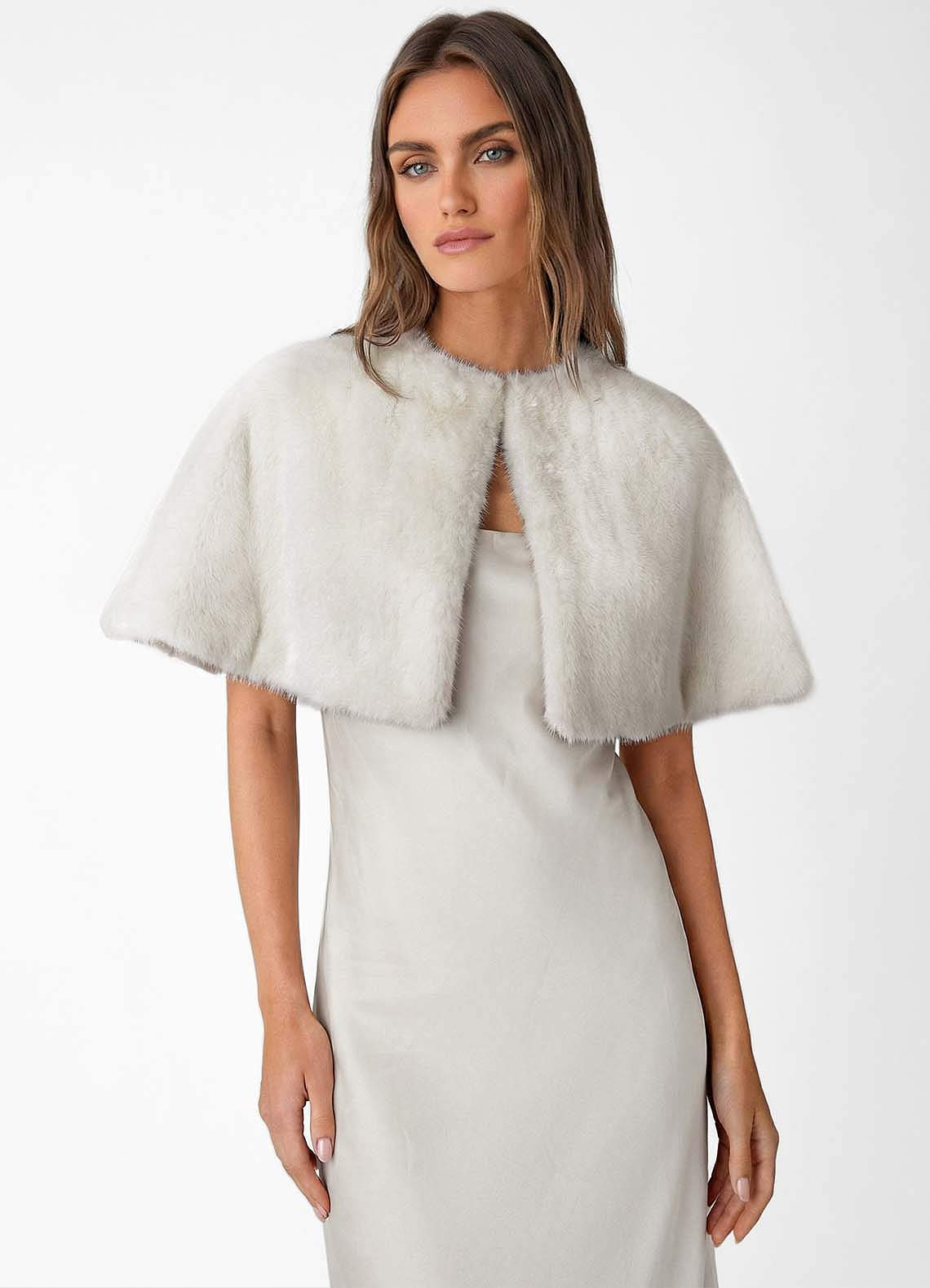 front Signature Faux Fur Wrap