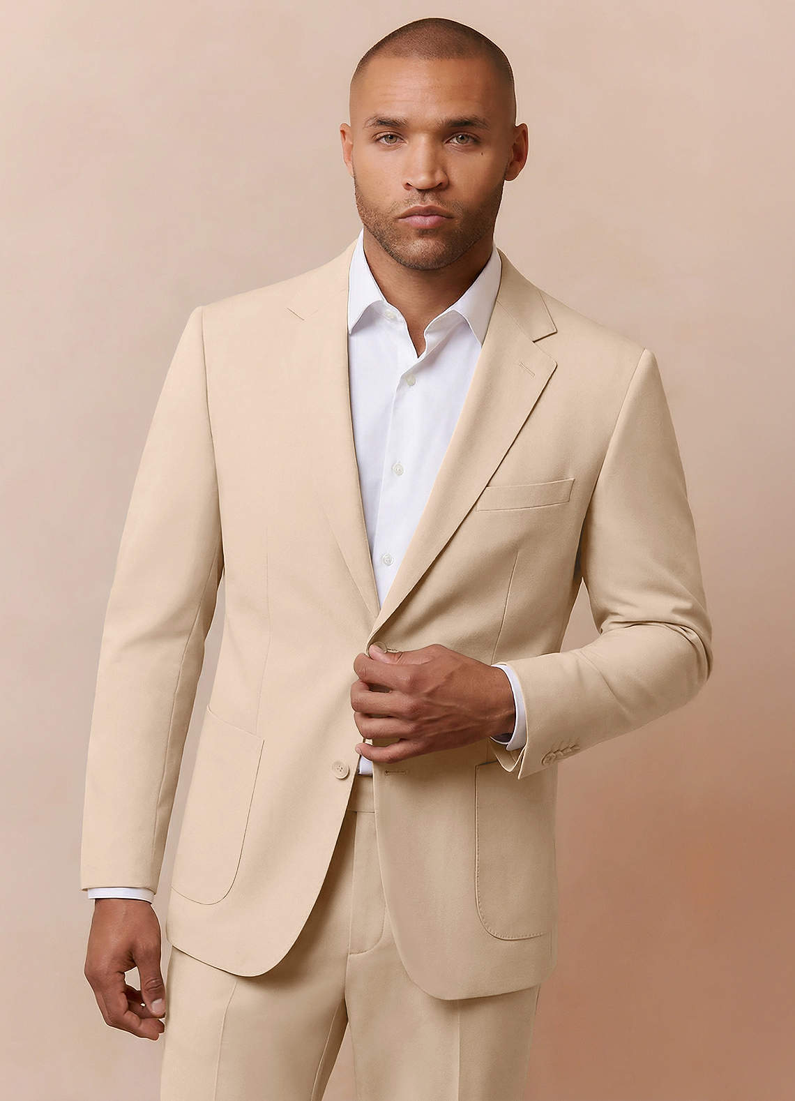 front Owen Tan Lightweight Tailored Trousers Suit