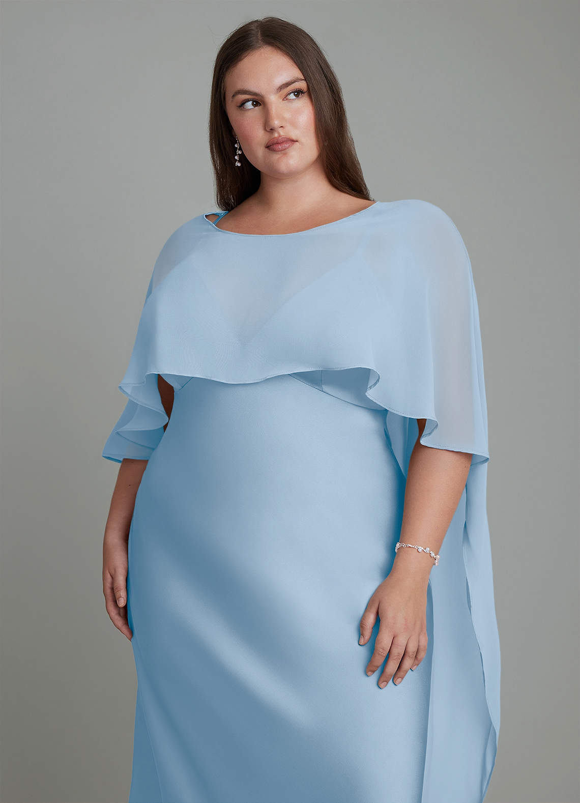 Azazie Stefania Bridesmaid Dresses Powder Blue A-Line Stretch Satin Dress image13