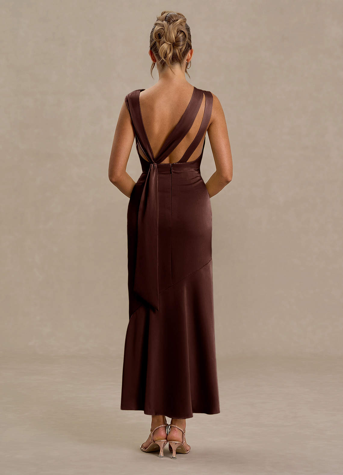 princess polly baby blue dress Lisa Maxi Dress, in Chocolate Luxe Satin, Size: Large | Show Me Your Mumu