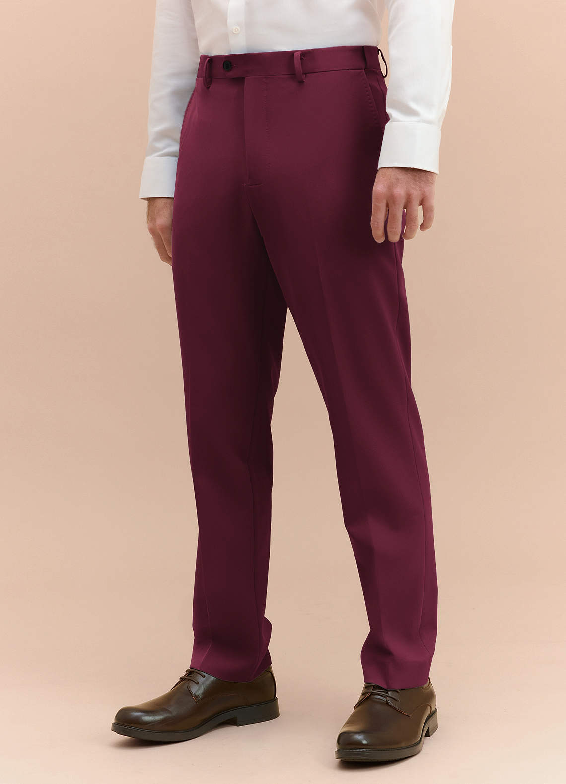 front James Burgundy Structured Stretch Dress Pants