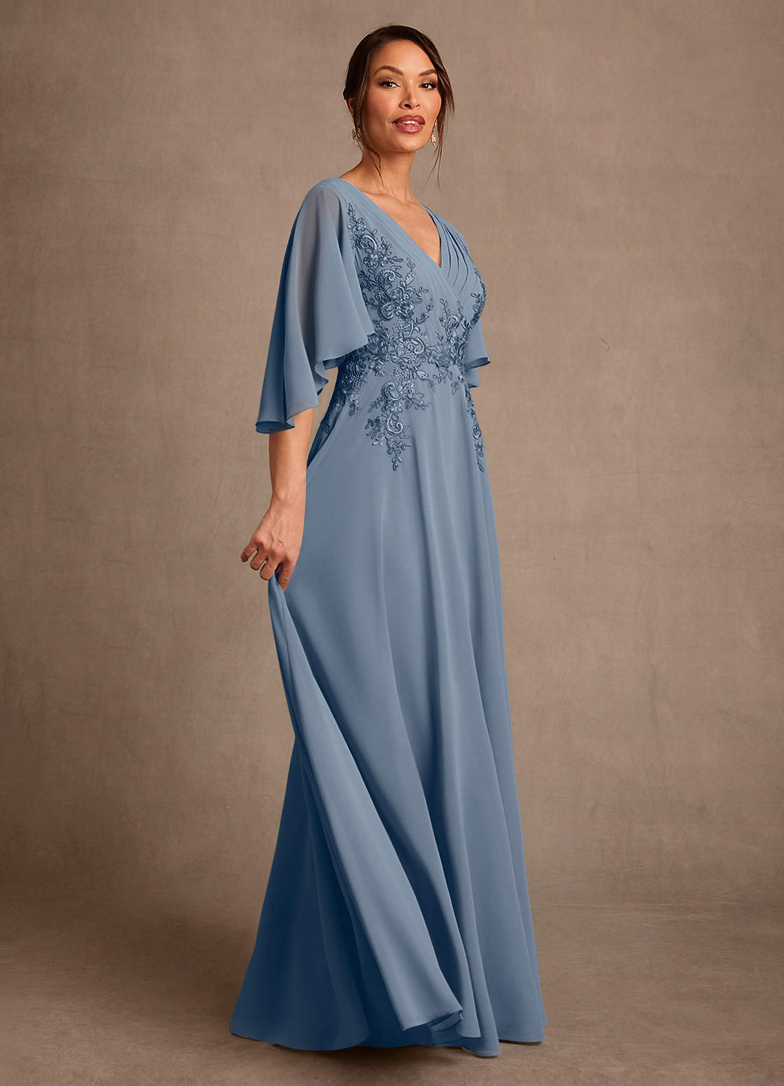Azazie Tilda Mother of the Bride Dresses Twilight A-Line Lace Chiffon Dress image2