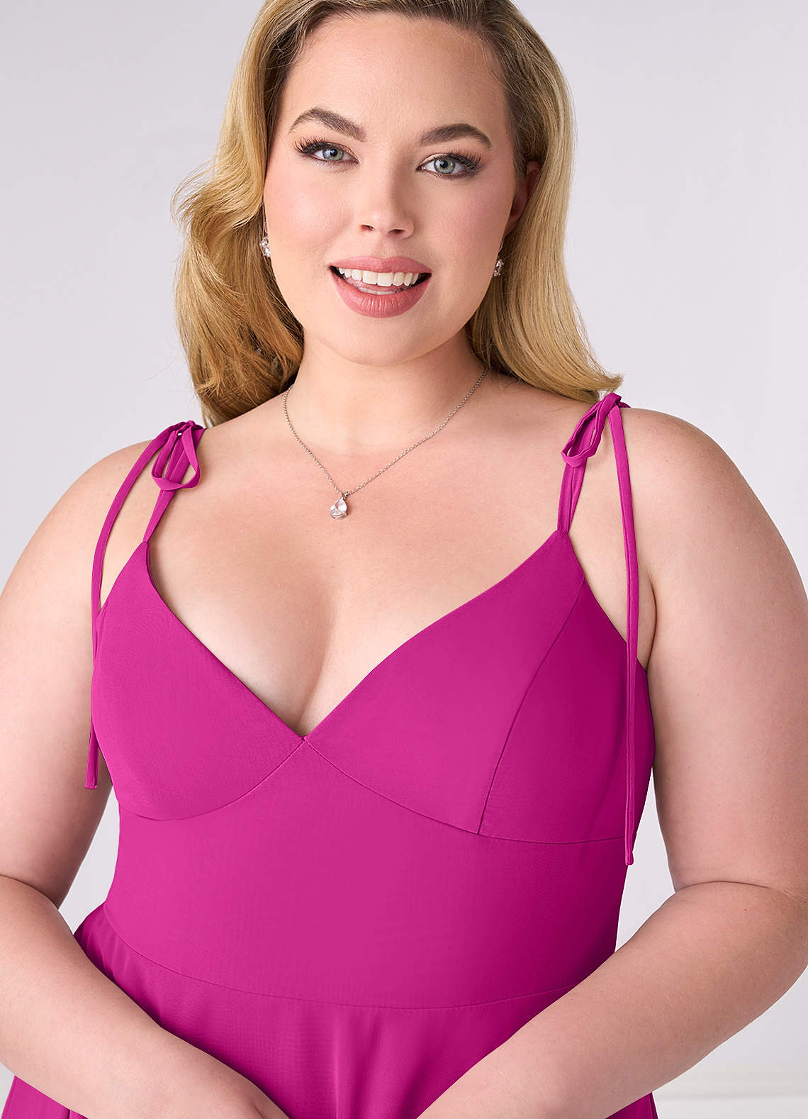 Barbie ♥ Azazie Bridesmaid Dresses V-neck Chiffon Tiered A-line Dress image8