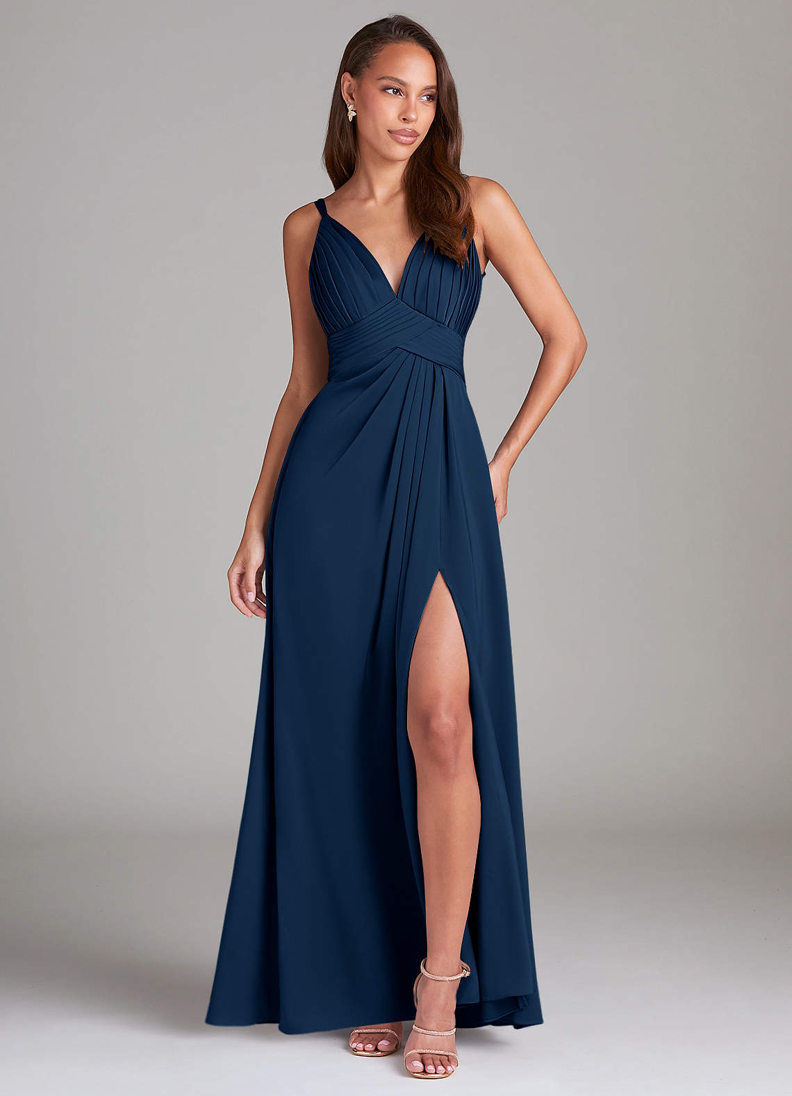 final stretch navy blue dress Azazie Maren Allure