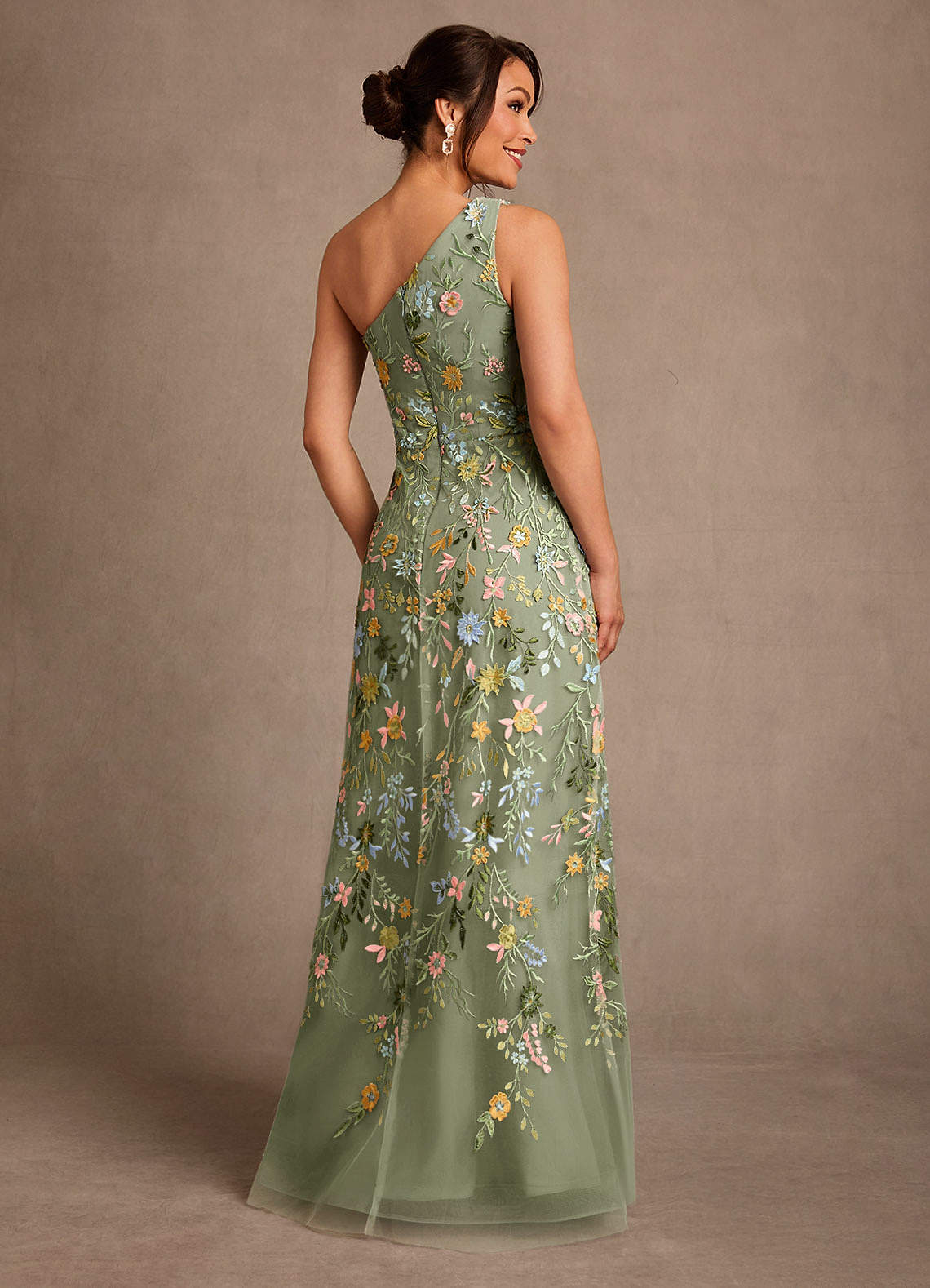 Azazie Bertie Mother of the Bride Dresses Pistachio A-Line Lace Dress image1