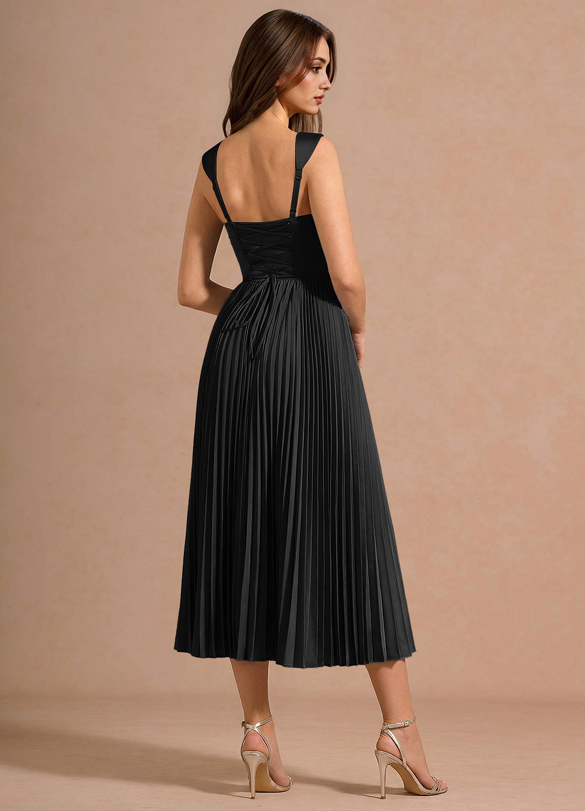 Avenelle Black Mid Dress | Azazie