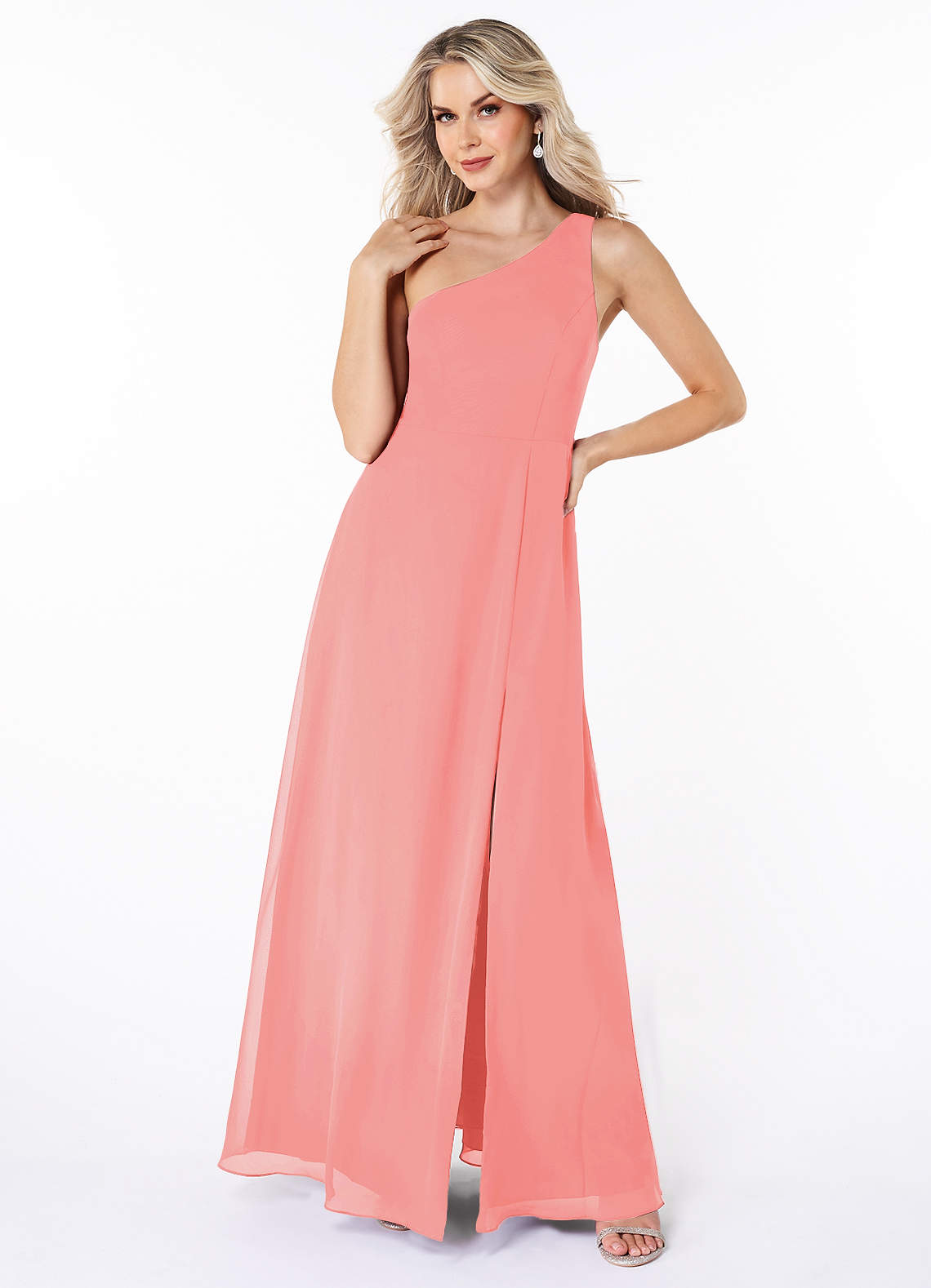 Coral fashion flowy dress