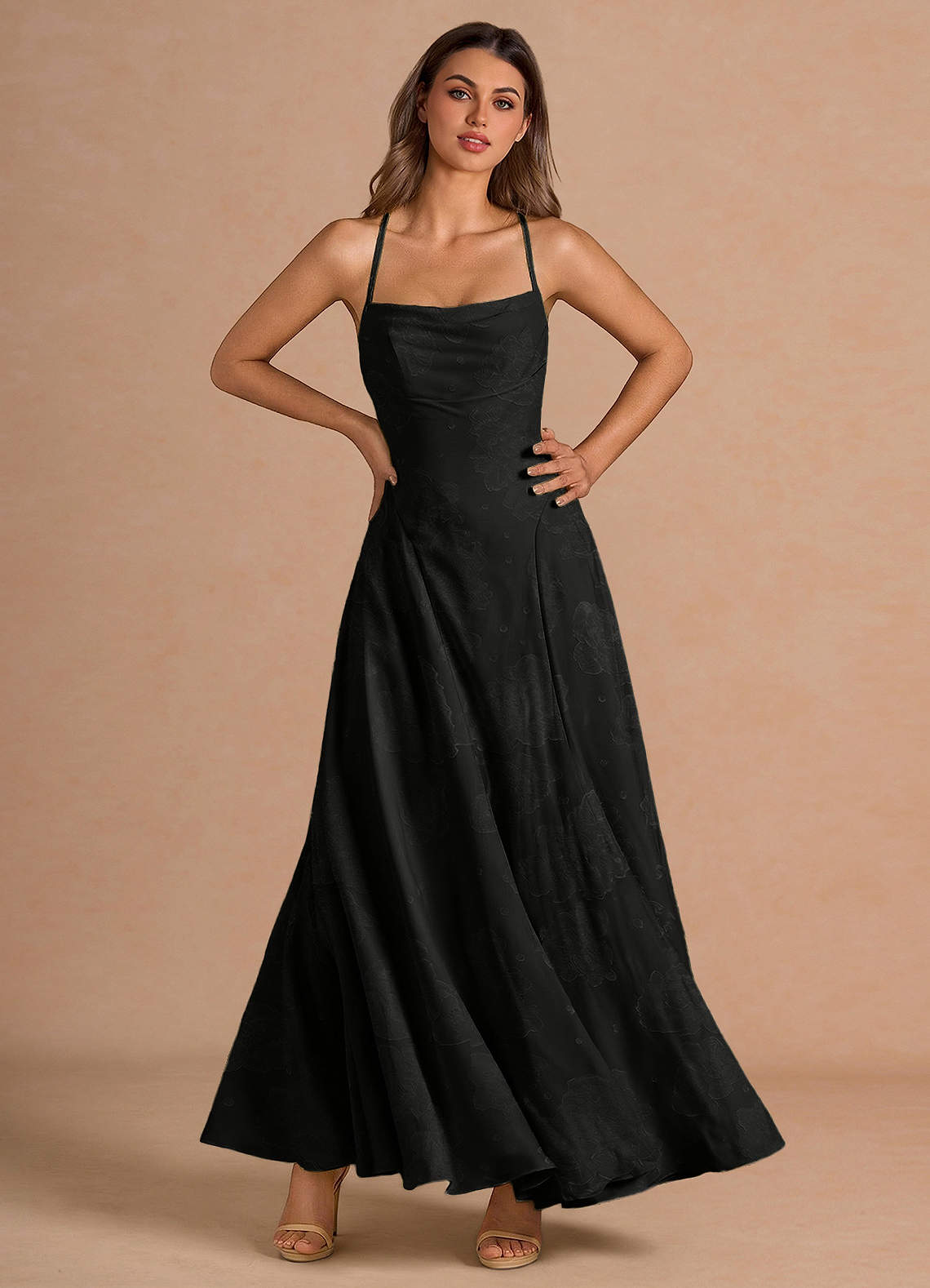 corset a line maxi dress Lady Black Tie - Cosima Gown - Luxe Satin A-line Corset Dress