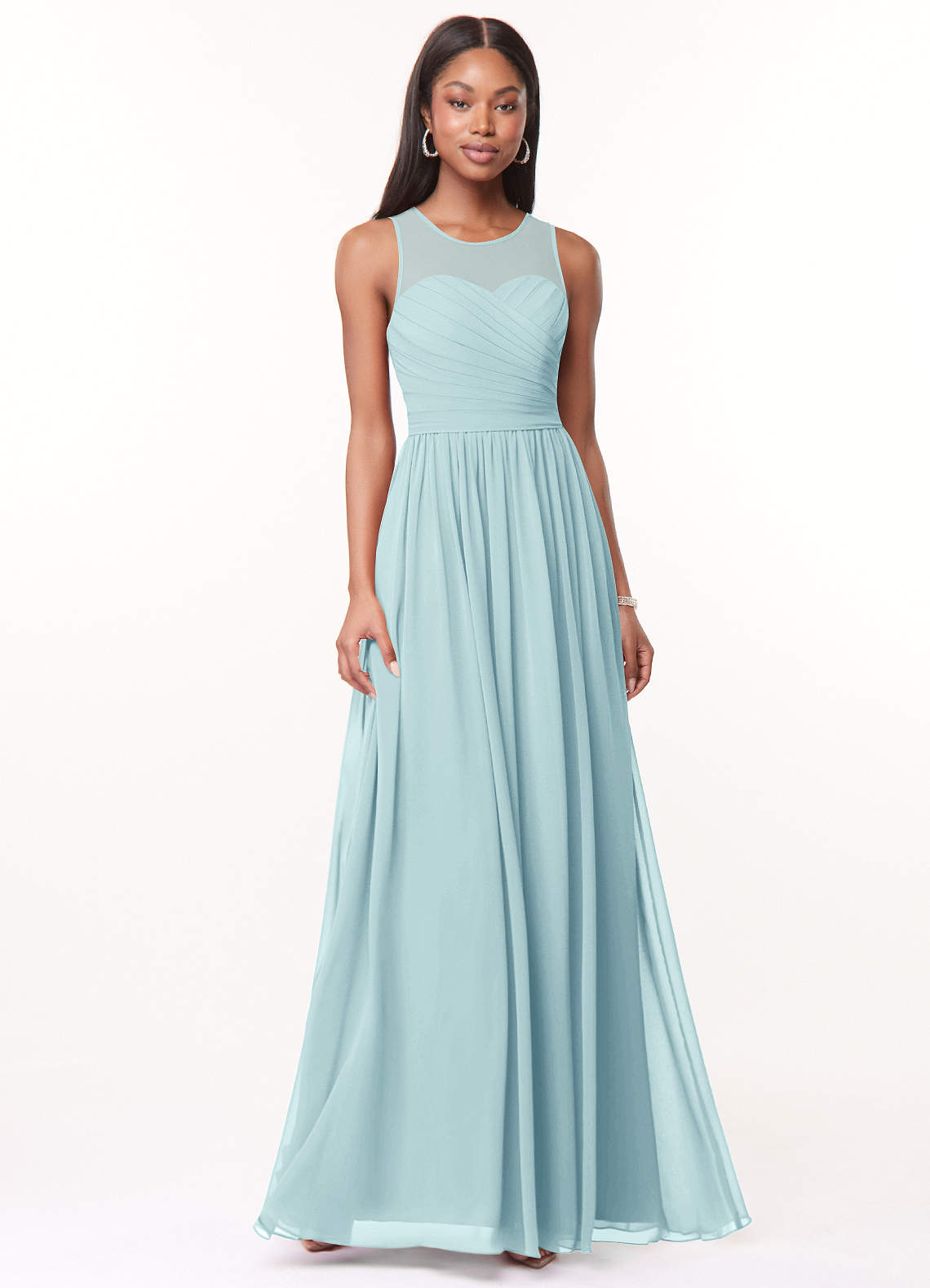 Azazie Nina Sea Glass Chiffon Bridesmaid Dresses | Azazie
