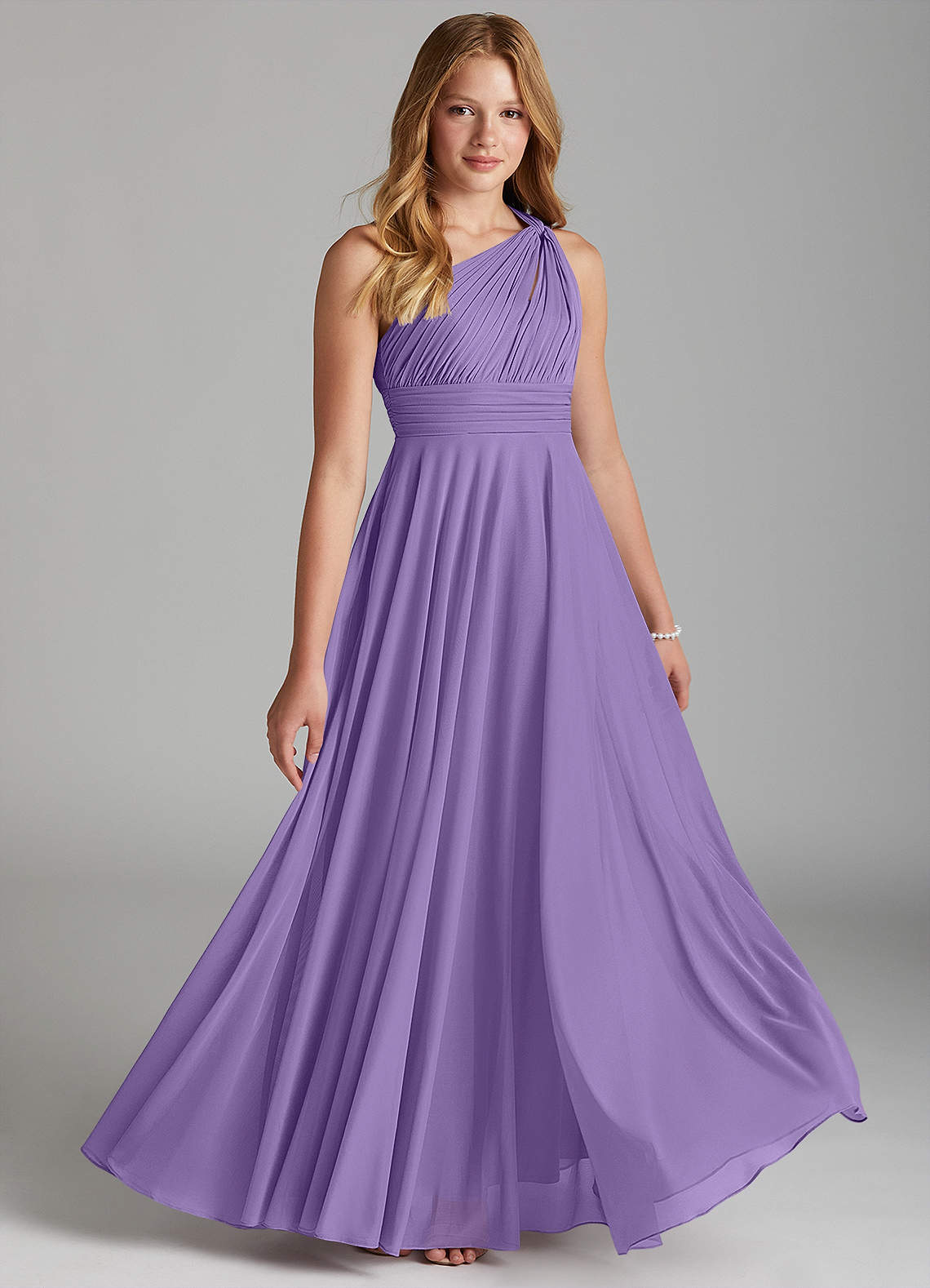 Azazie Charlize Junior Tahiti A-Line Mesh Dress image1