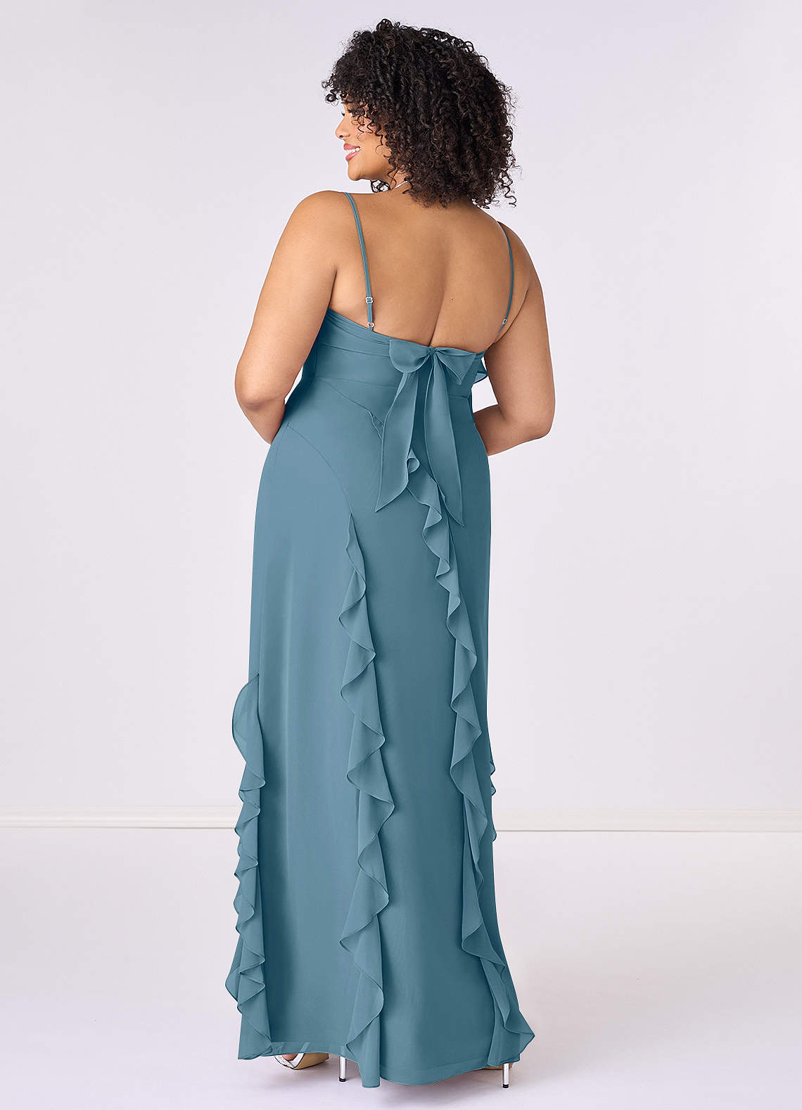 Barbie ♥ Azazie Bridesmaid Dresses Bermuda Sheath Bow Chiffon Dress image6