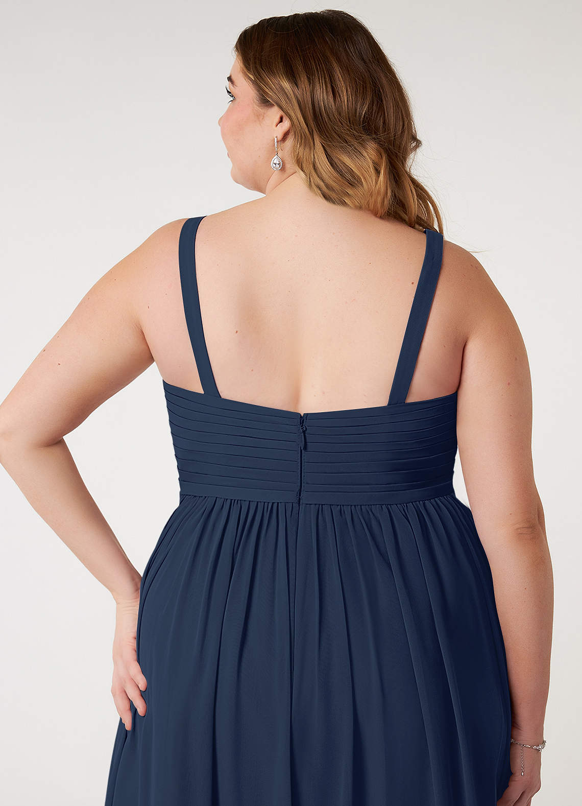 Azazie Chanel Dark Navy Chiffon Bridesmaid Dresses | Azazie