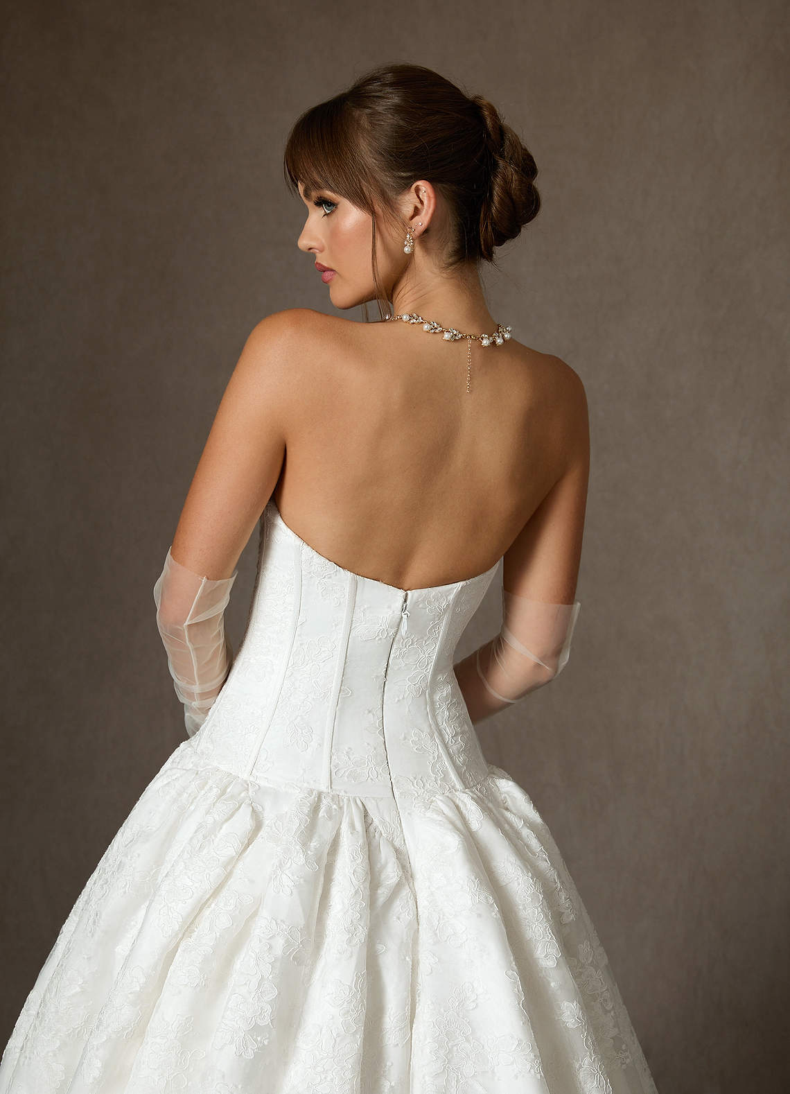 Azazie Giselle Robes de mariée Robe Princesse en Dentelle Sans bretelle Blanc De Diamant image6