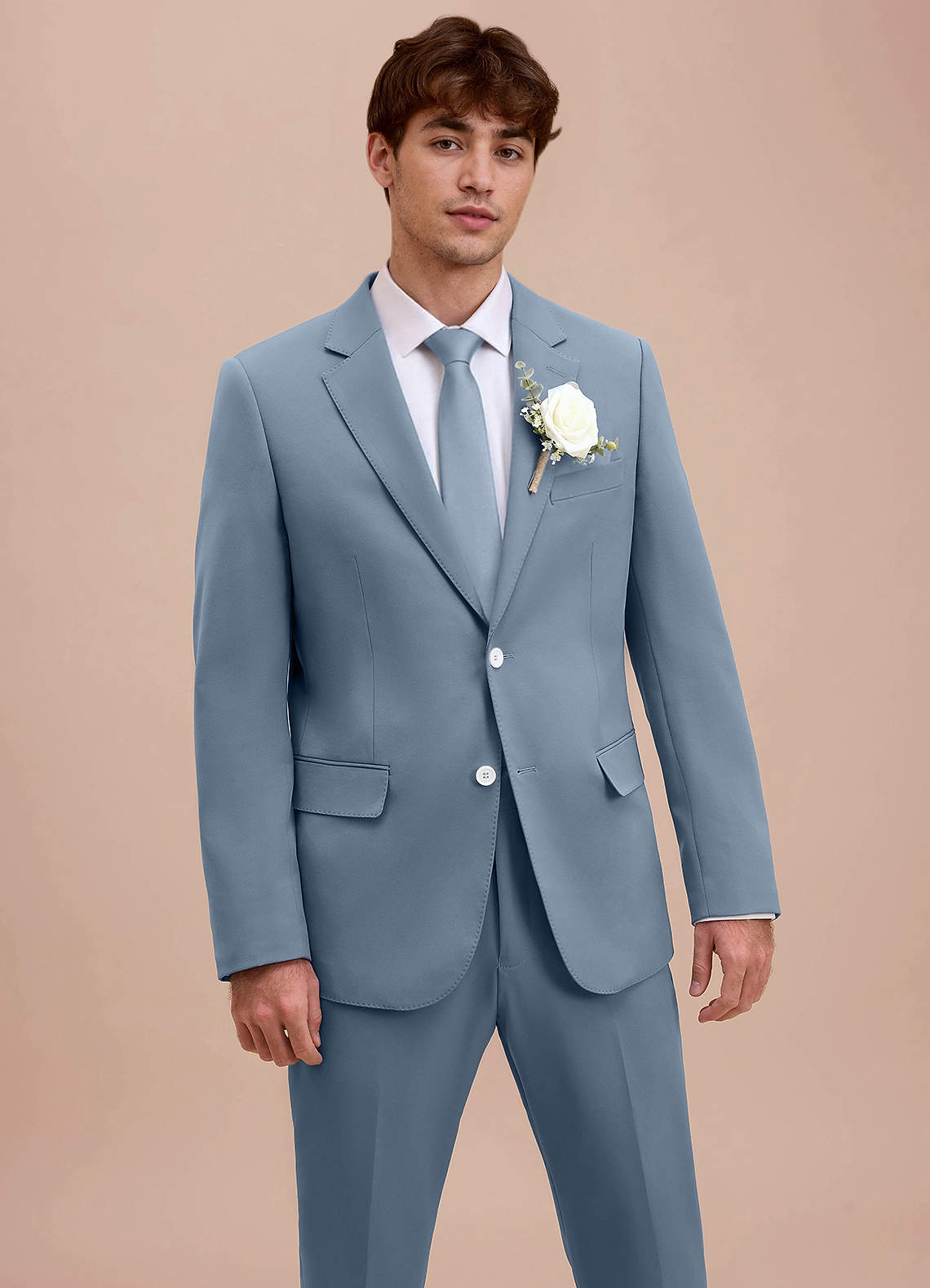 front Ethan Dusty Blue Refined Weave Suit Jacket