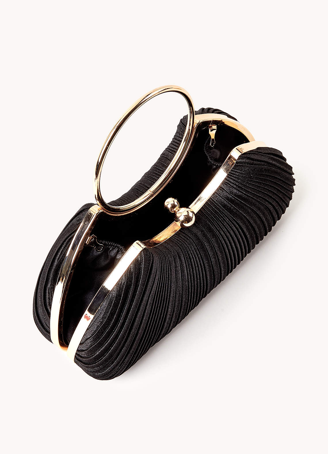 front Satin Pleated Handbag