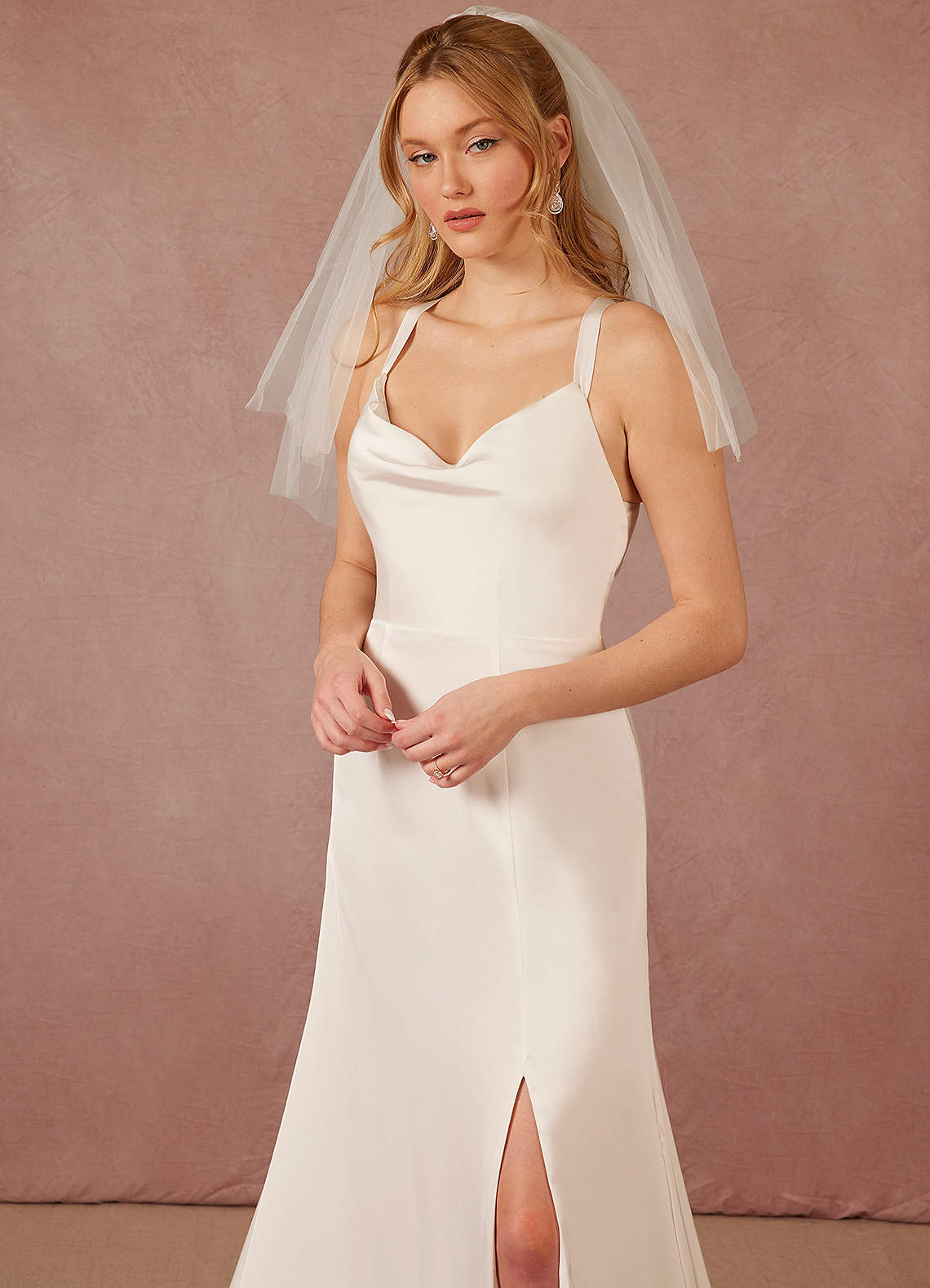 front Lilith Shoulder Length Veil With Blusher